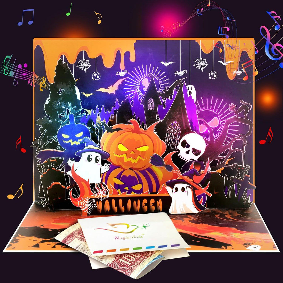 5 Pcs Halloween Paper Lantern – Spooky Hanging Pumpkin Lantern Set
