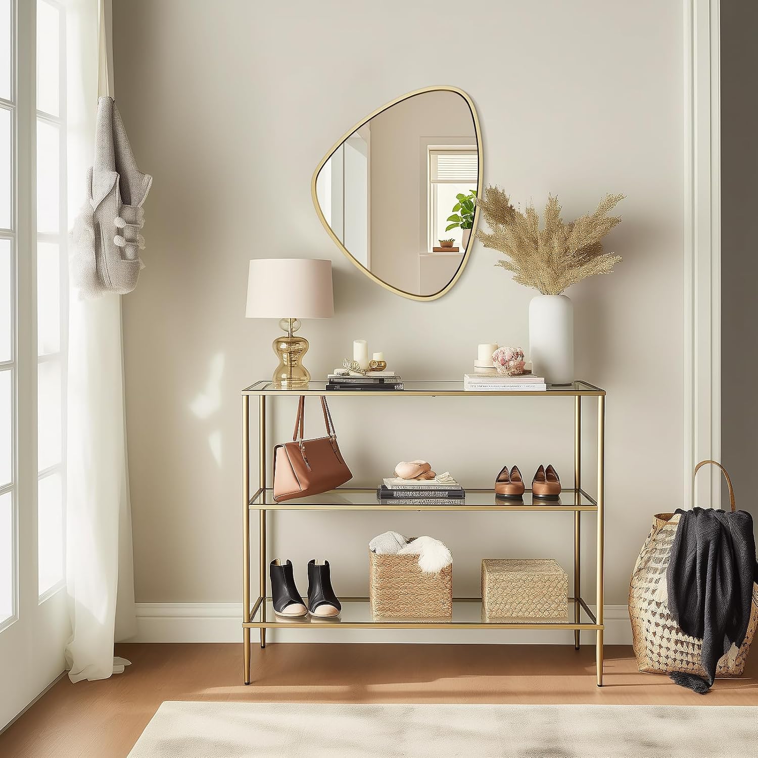 Irregular Wall Mirror / Gold / 24"L x 19"W