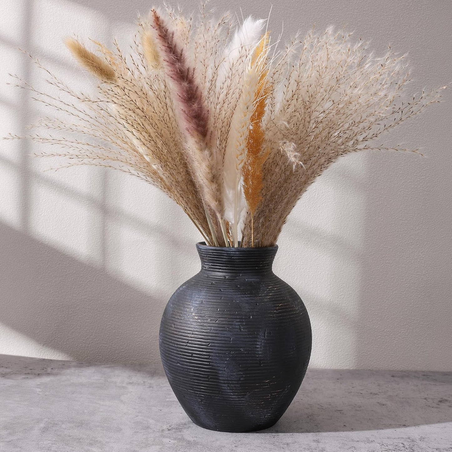 Ceramic Flower Vase Home Decor / 7.4 In - Black Gold / 7.4 Inch