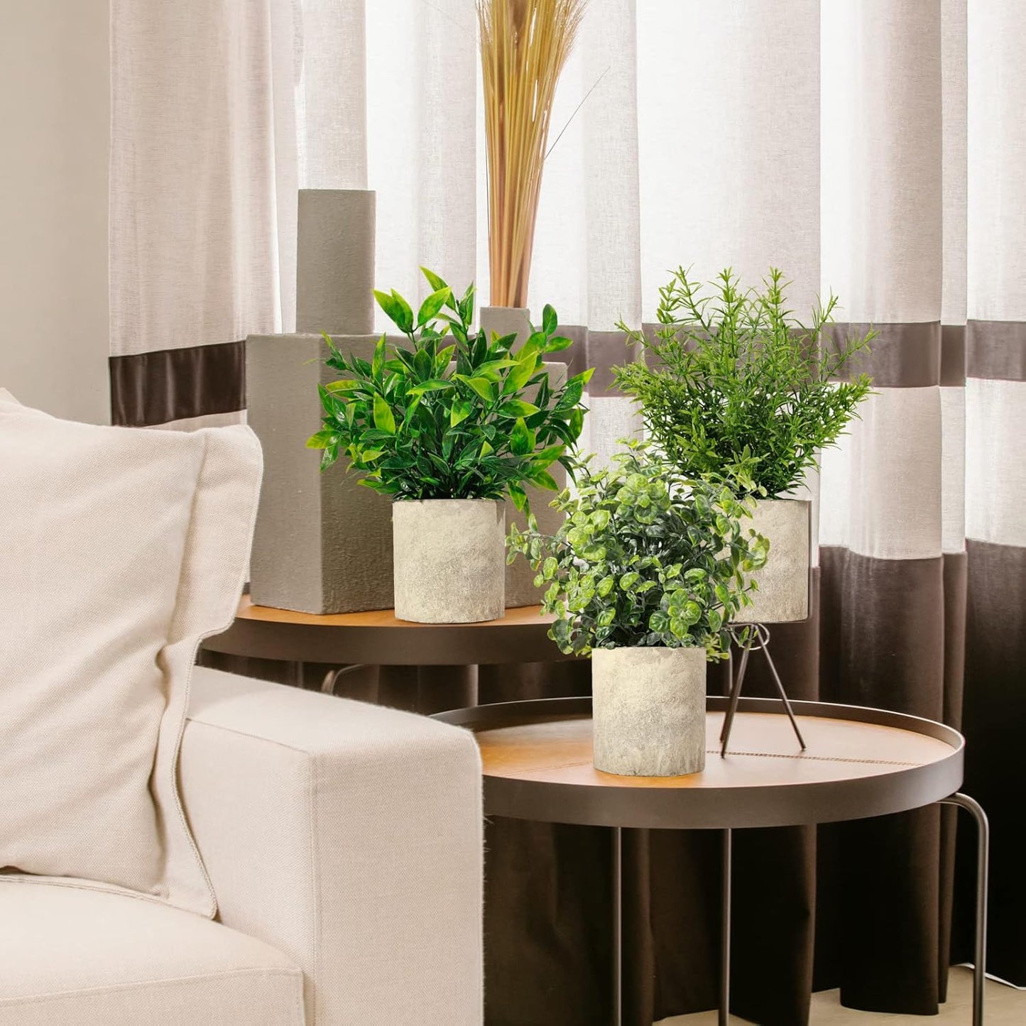 Artificial Plants Mini Fake Hanging / Eucalyptusgreen / Set of 3