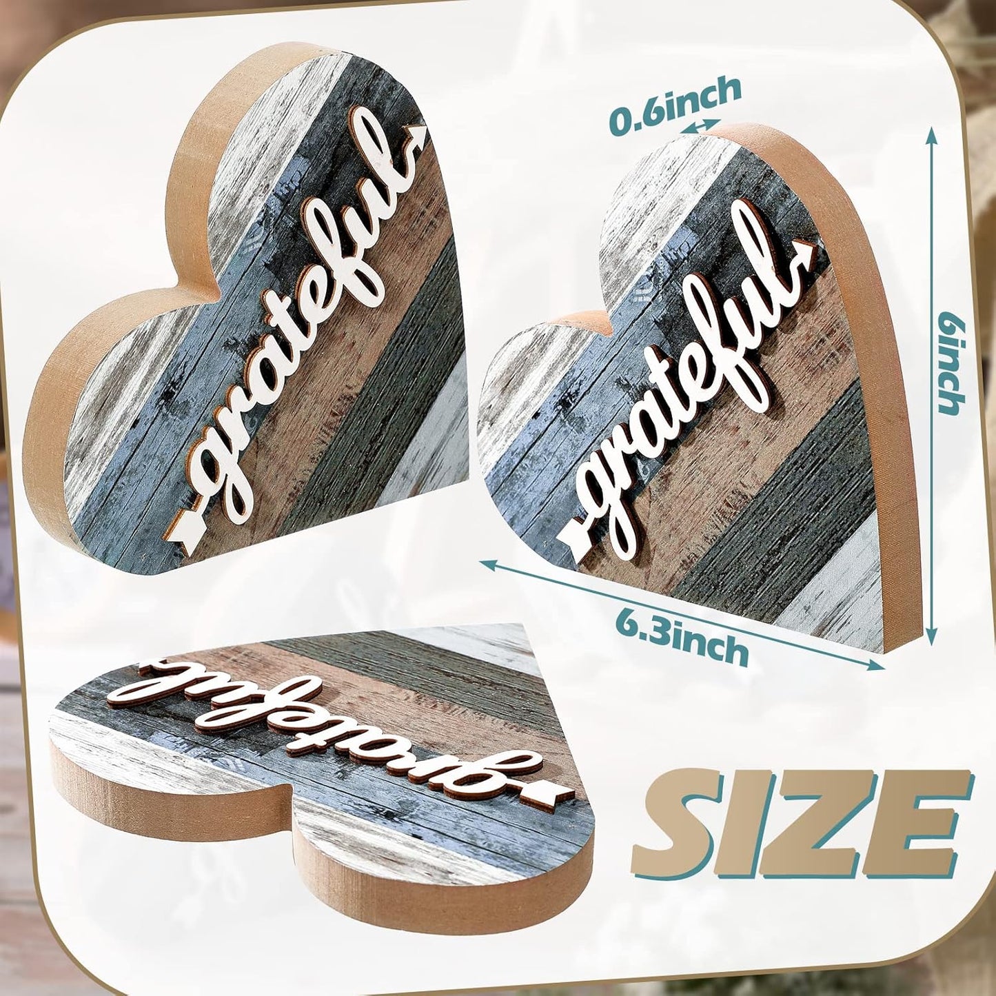 Farmhouse Knick Knacks Christian Table / Grateful Style / Set of 2