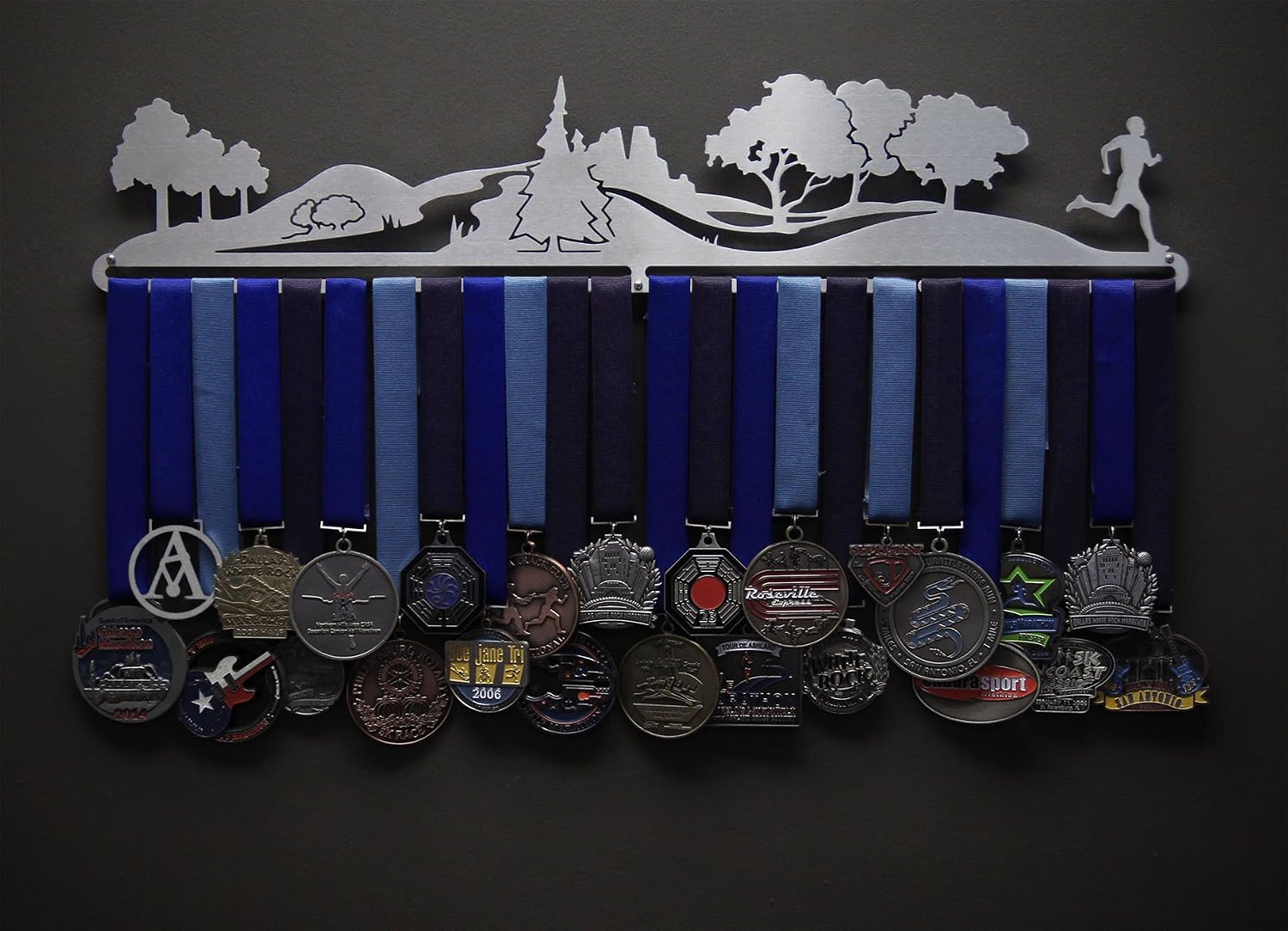 Allied Medal Hangers - Trailscape - Male or Female Runner - Multiple Variations Offered - Sports Awards Holder Display