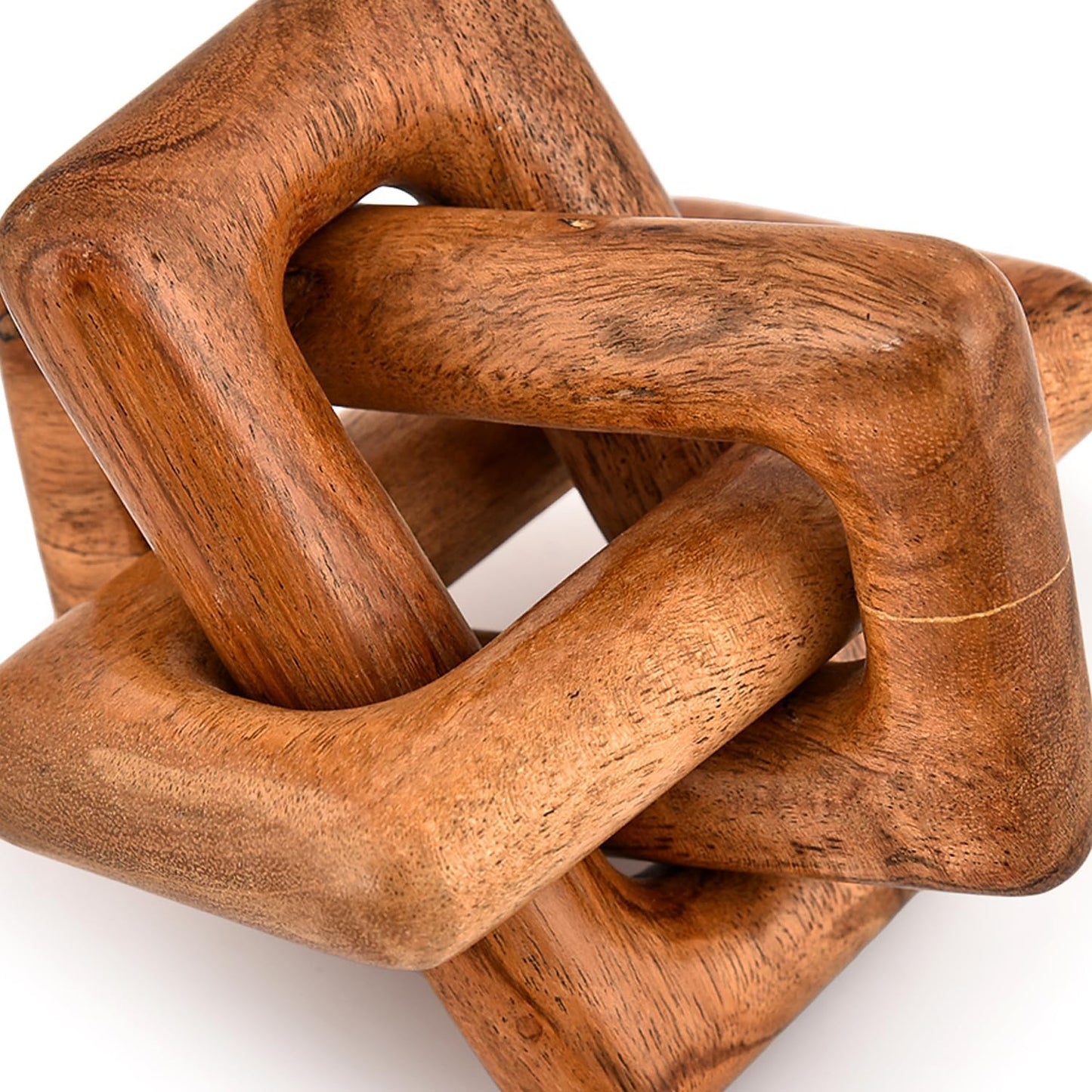 Statue 3 Link Wood Chain Link / Brown