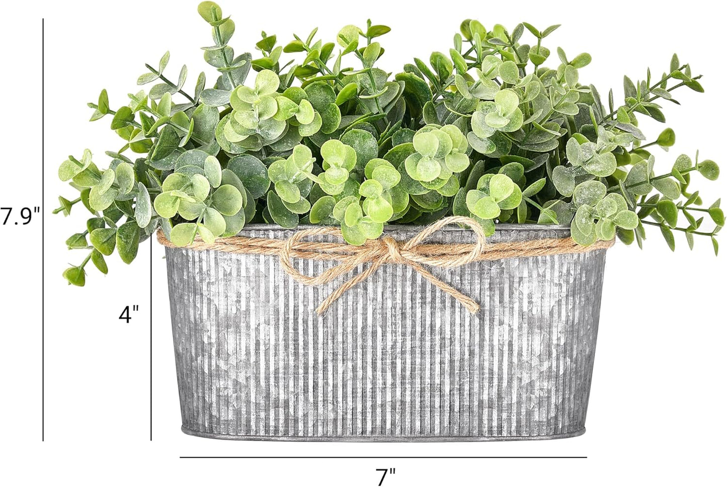Artificial Eucalyptus Faux Plants Indoor for Farmhouse Home Decor Fake Potted Plants / Grey