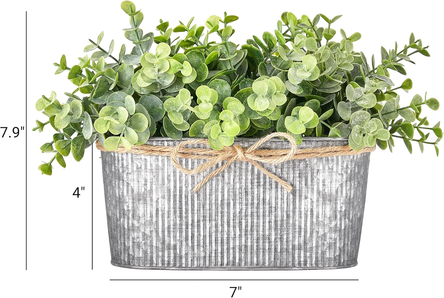 Artificial Eucalyptus Faux Plants Indoor for Farmhouse Home Decor Fake Potted Plants / Grey