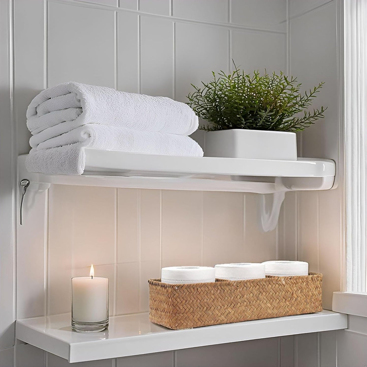 Woven Storage Basket / Natural / 16.5 x 5.5 x 3.5
