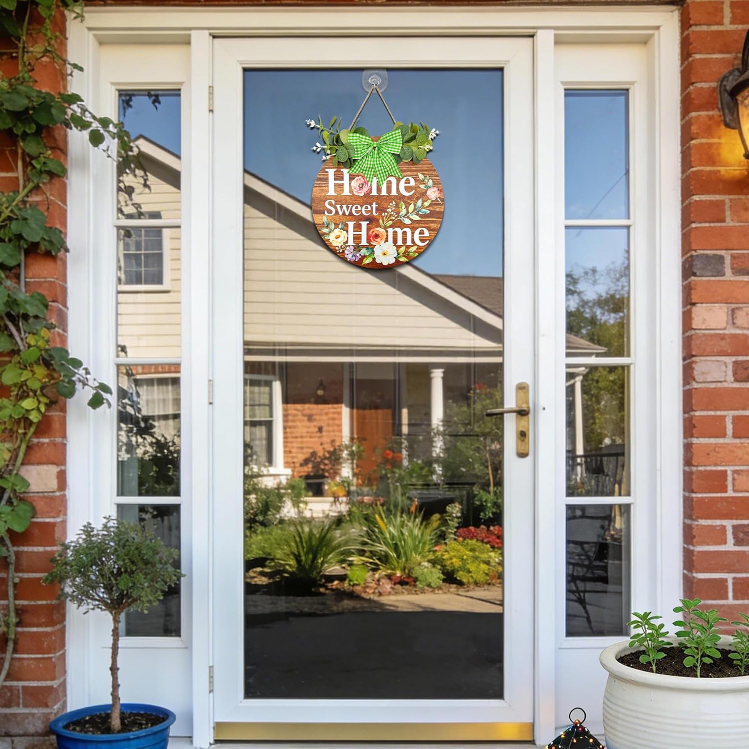 Home Sweet Home Wooden Welcome Sign for Front Door Decor Sign Hanging Home Porch Wall Decor / Brown