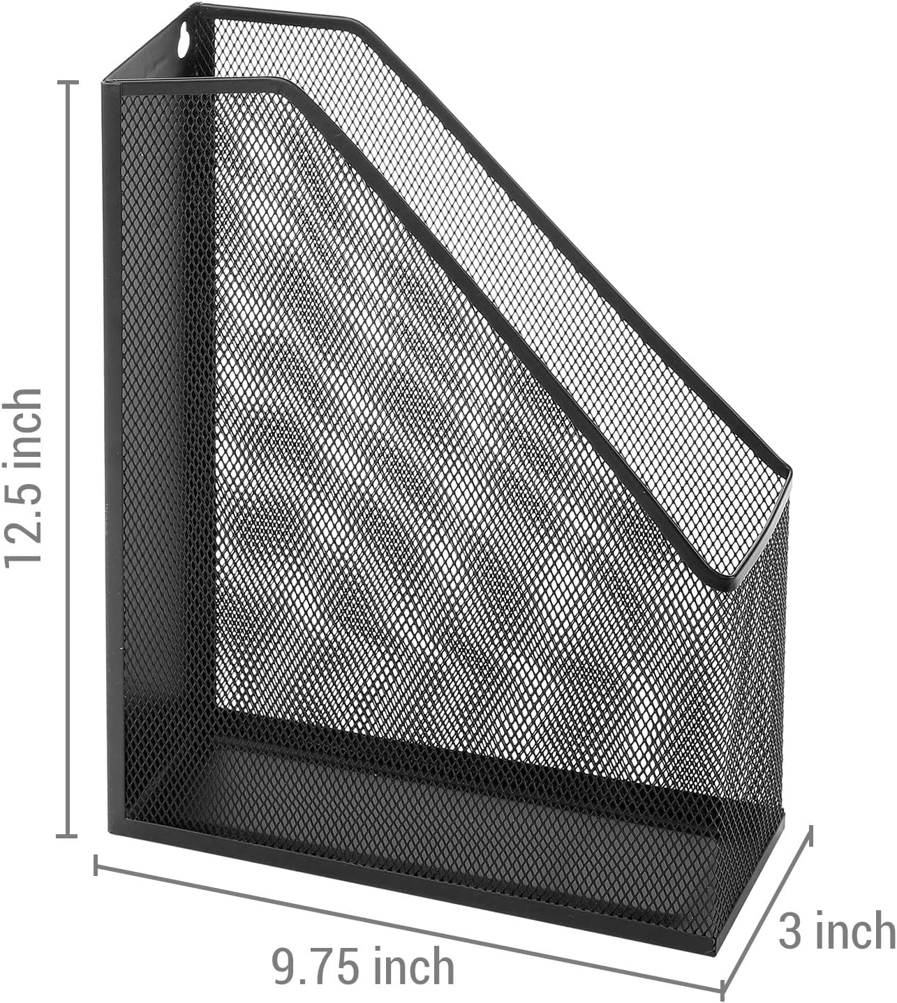 MyGift Black Wire Mesh Document Rack, Magazine & File Holder Set of 2 | Two mesh organizers store files, magazines, and