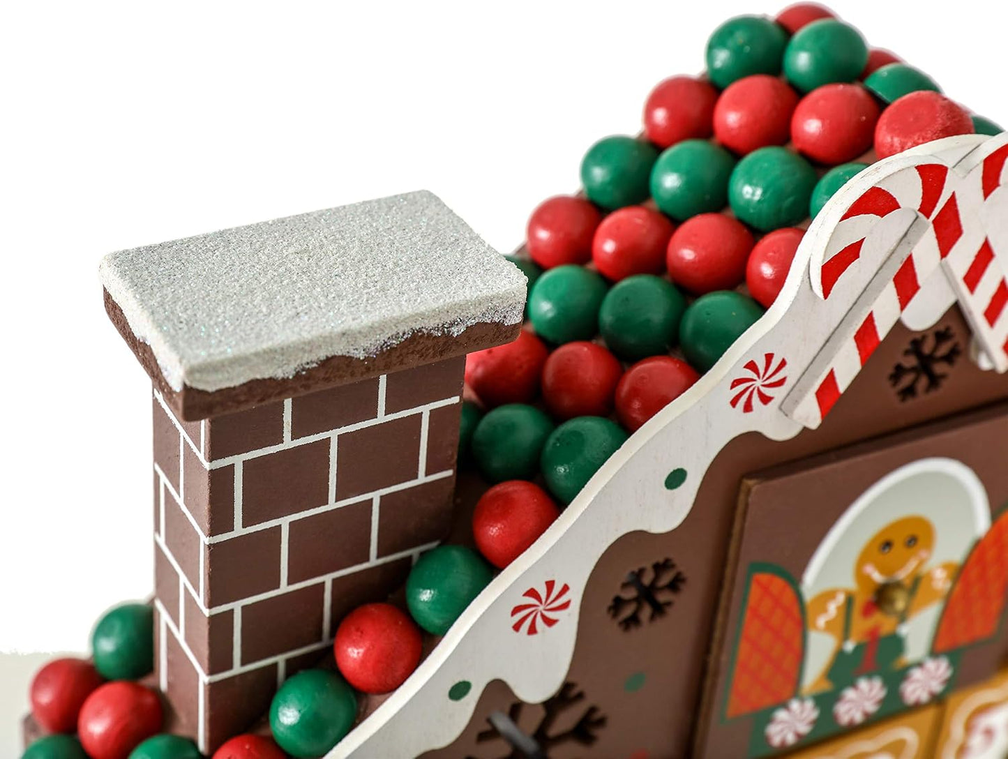 BRUBAKER Reusable Wooden Advent Calendar to Fill - Gingerbread House with LED Lighting - DIY Christmas Calendar 10.31 x