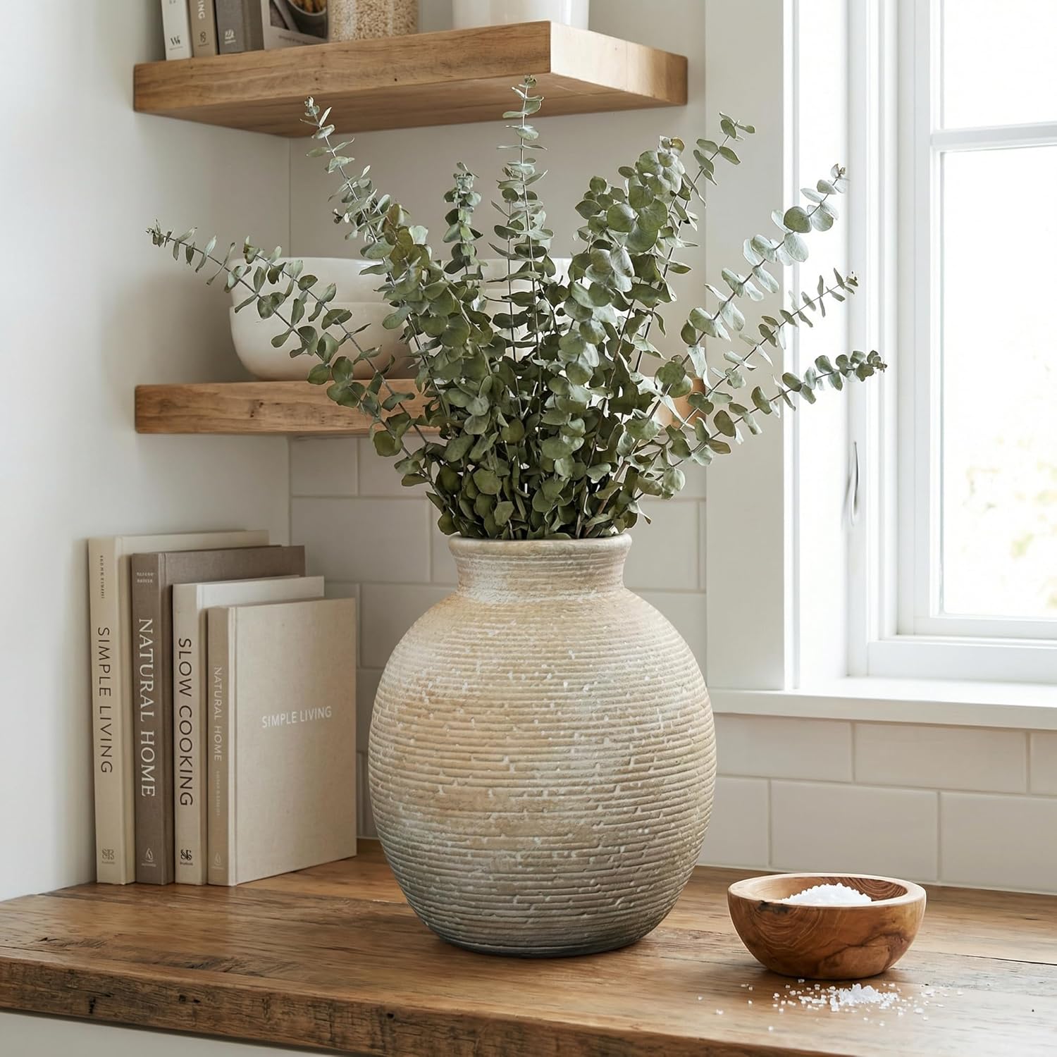 Ceramic Flower Vase / Retro and Rustic-7.4
