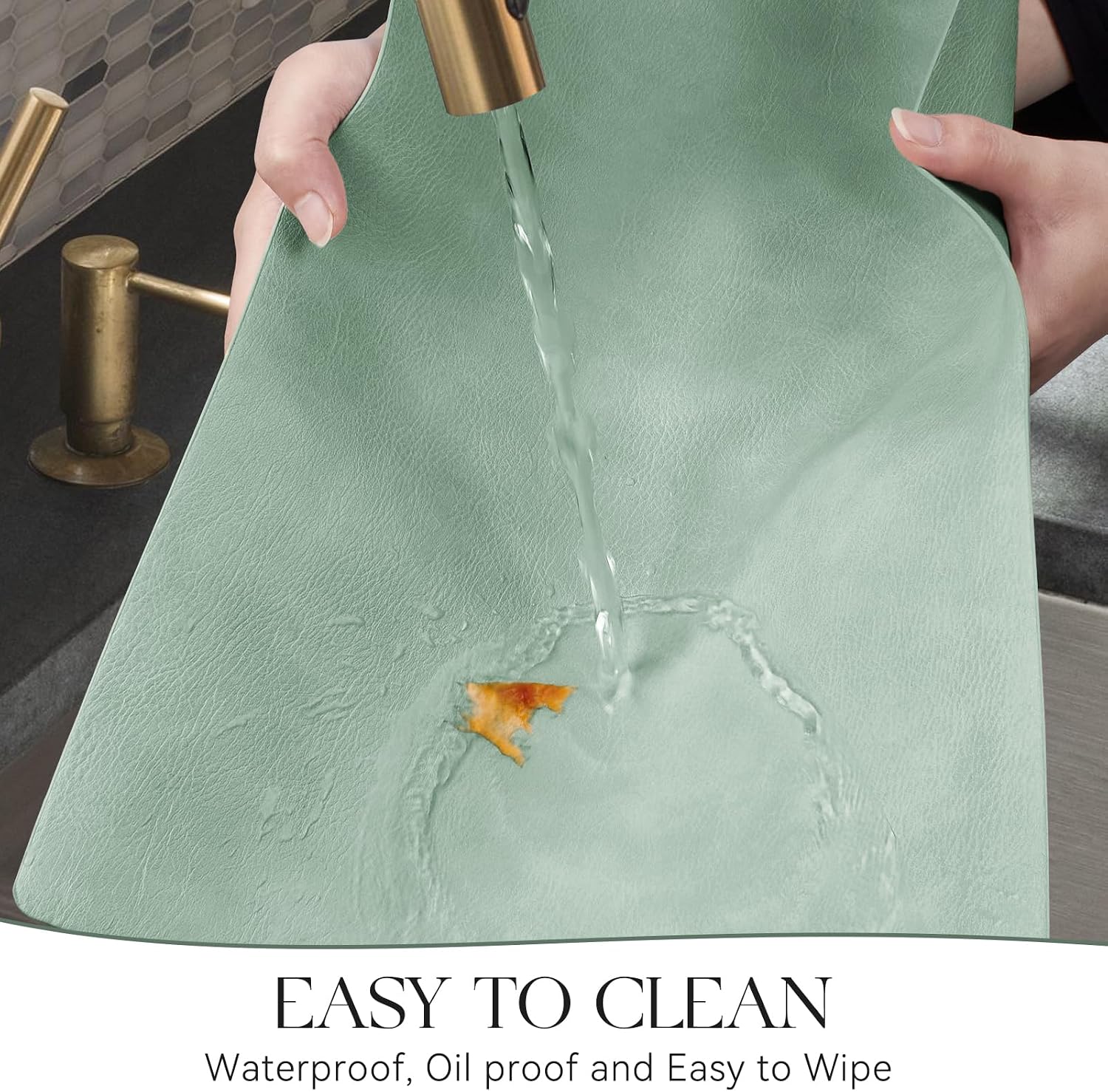 MOSAYT Vinyl Placemats Set of 12-12 X 17 Inch - Faux Leather 100% Waterproof Oil-Proof Wipeable PU Place Mats, Heat