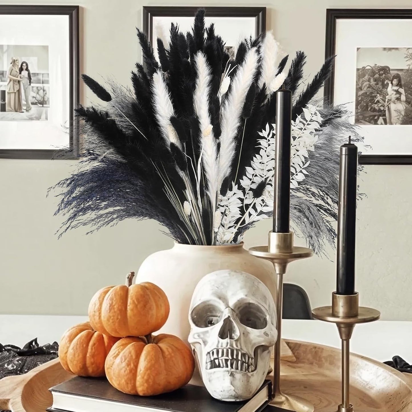 Boho Home Decor Bouquet / Black / Set of 102
