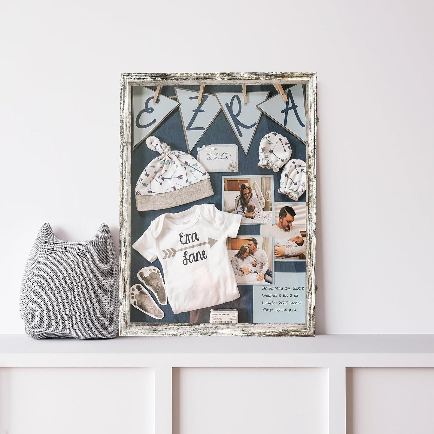 FramePro Shadow Box Frame Display Case 18x24 with Removable Shelves, Deep Memory Box Trinket Knick Knack Shelf Cabinet