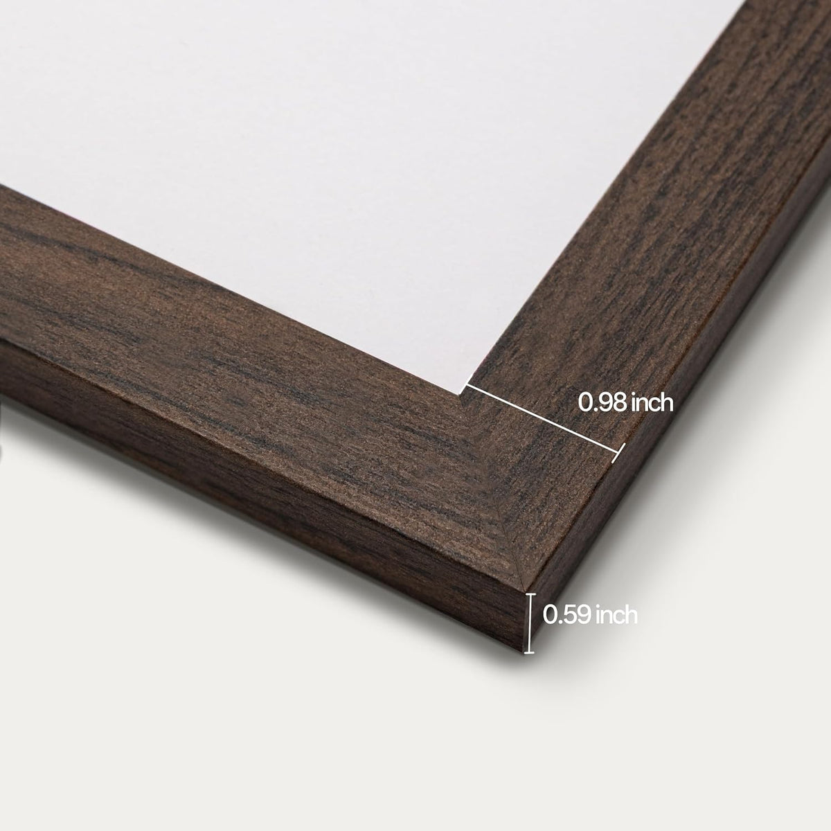 eletecpro 16x20 Picture Frames, Acrylic Cover, Walnut Brown, Set of 5 | Display Photo 11x14 with Mat or 16x20 without