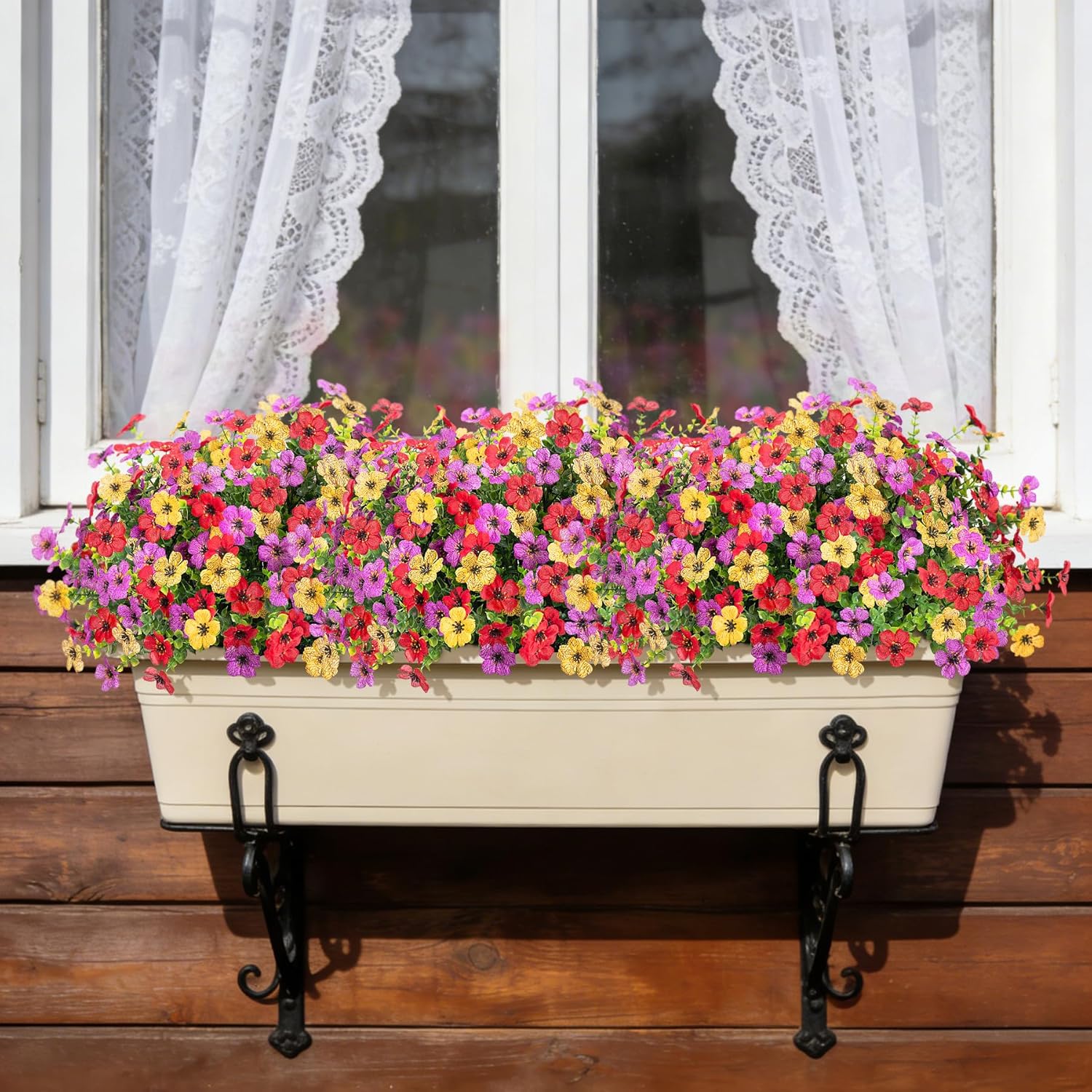 Artificial Flowers / Realistic Eucalyptus Leaves / Red Purple Yellow