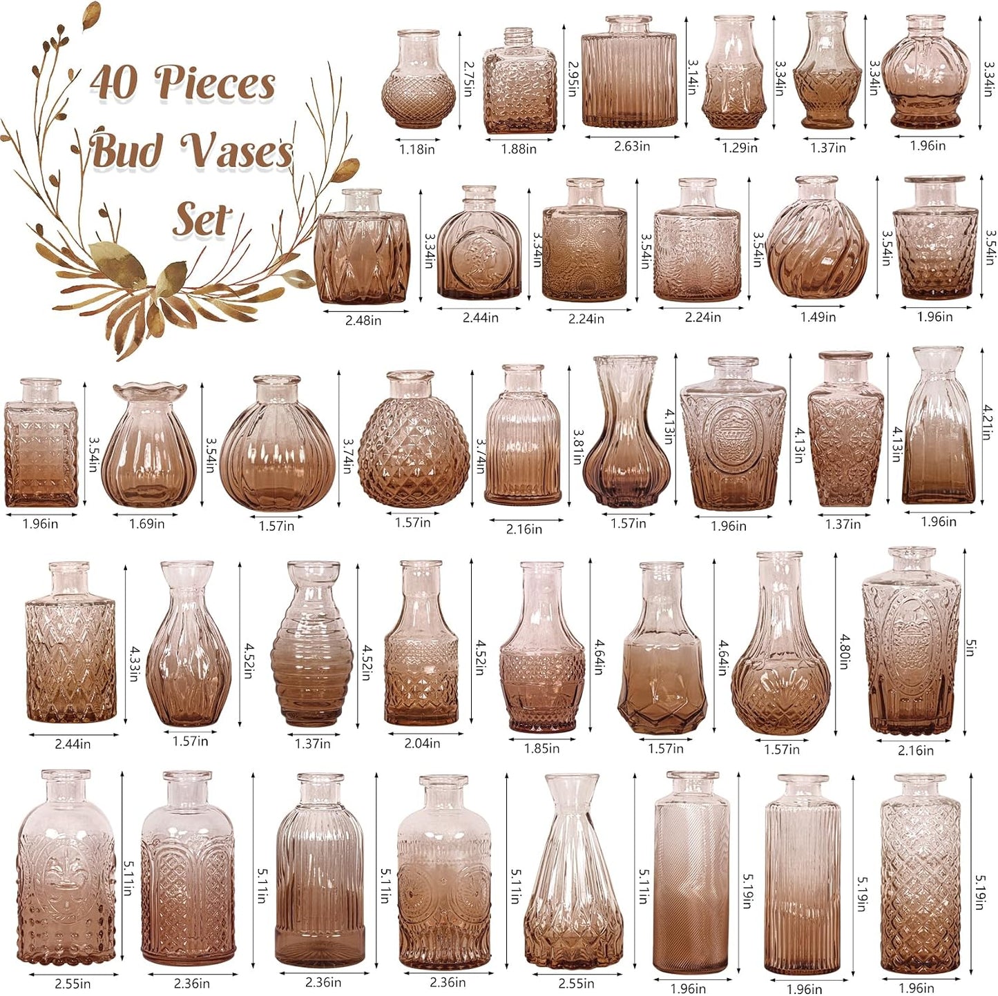 Glass Bud Vases / Set of 40