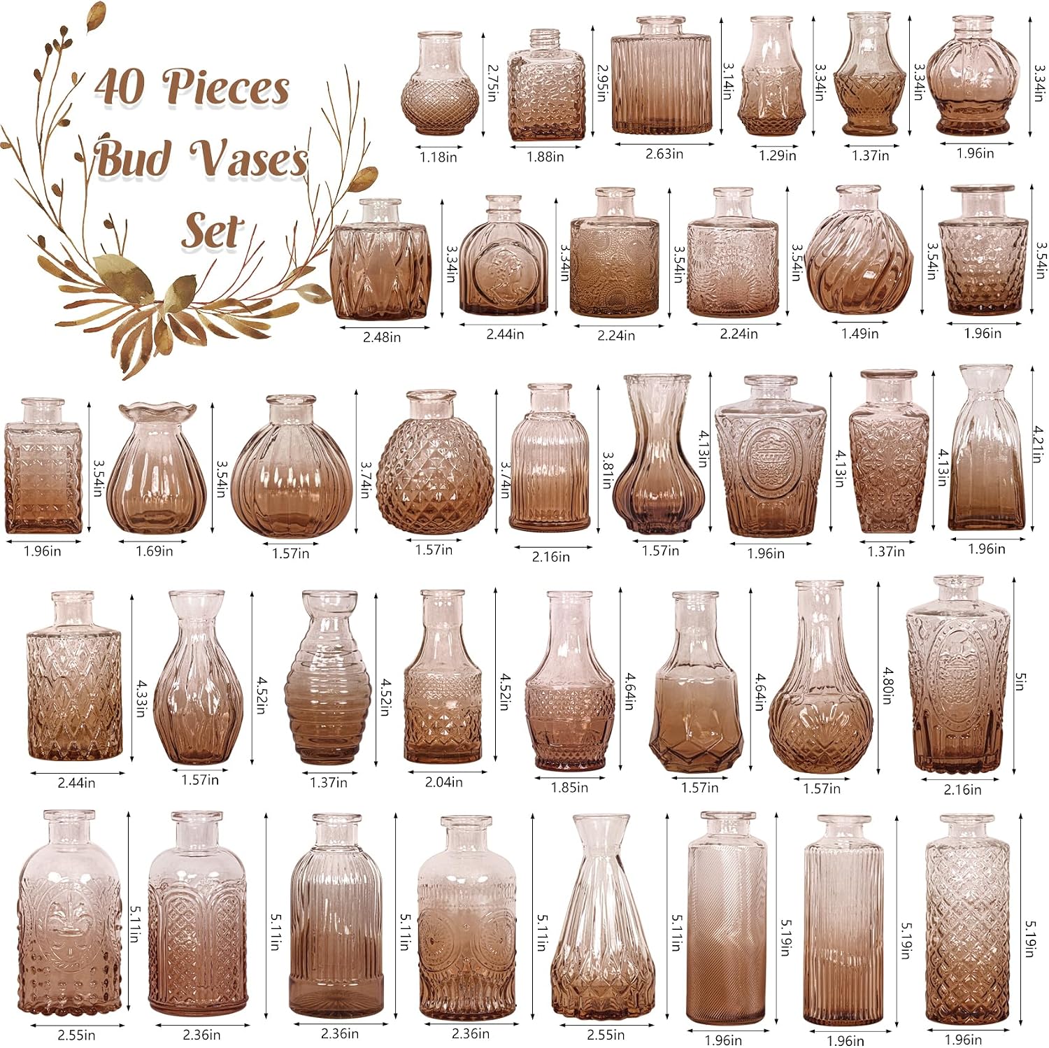 Glass Bud Vases / Set of 40