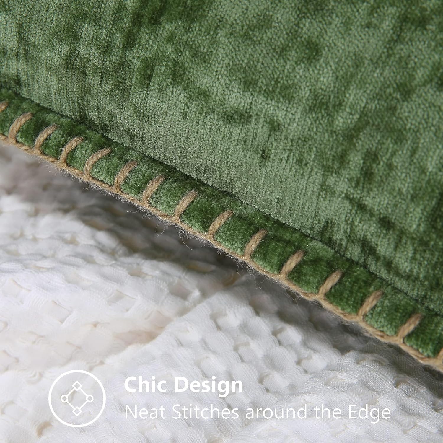 Fall Chenille Soft Throw Pillow Covers / Forest Elf / 18 x 18 / Set of 2