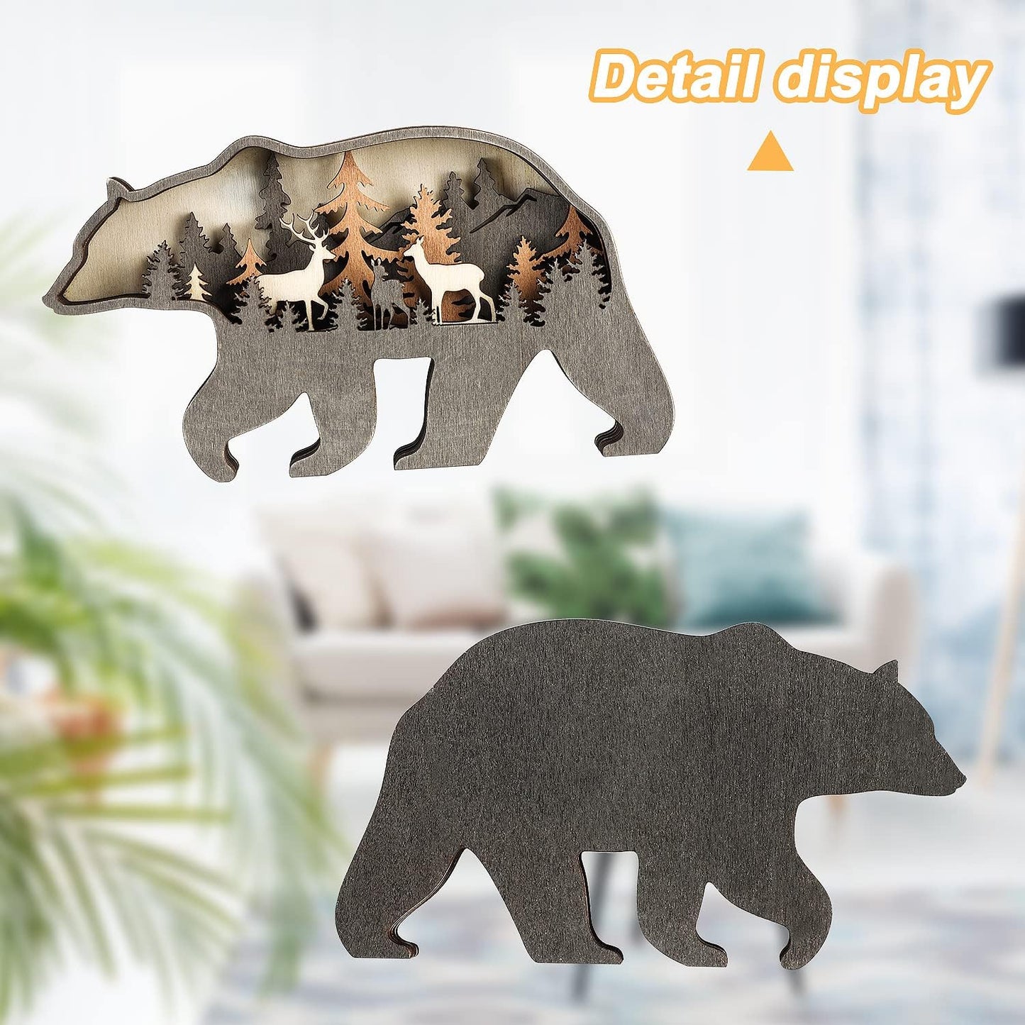 Wooden Forest Animals Decor Cabin Rustic Decor Wall Decorations Mountain decor / Bear