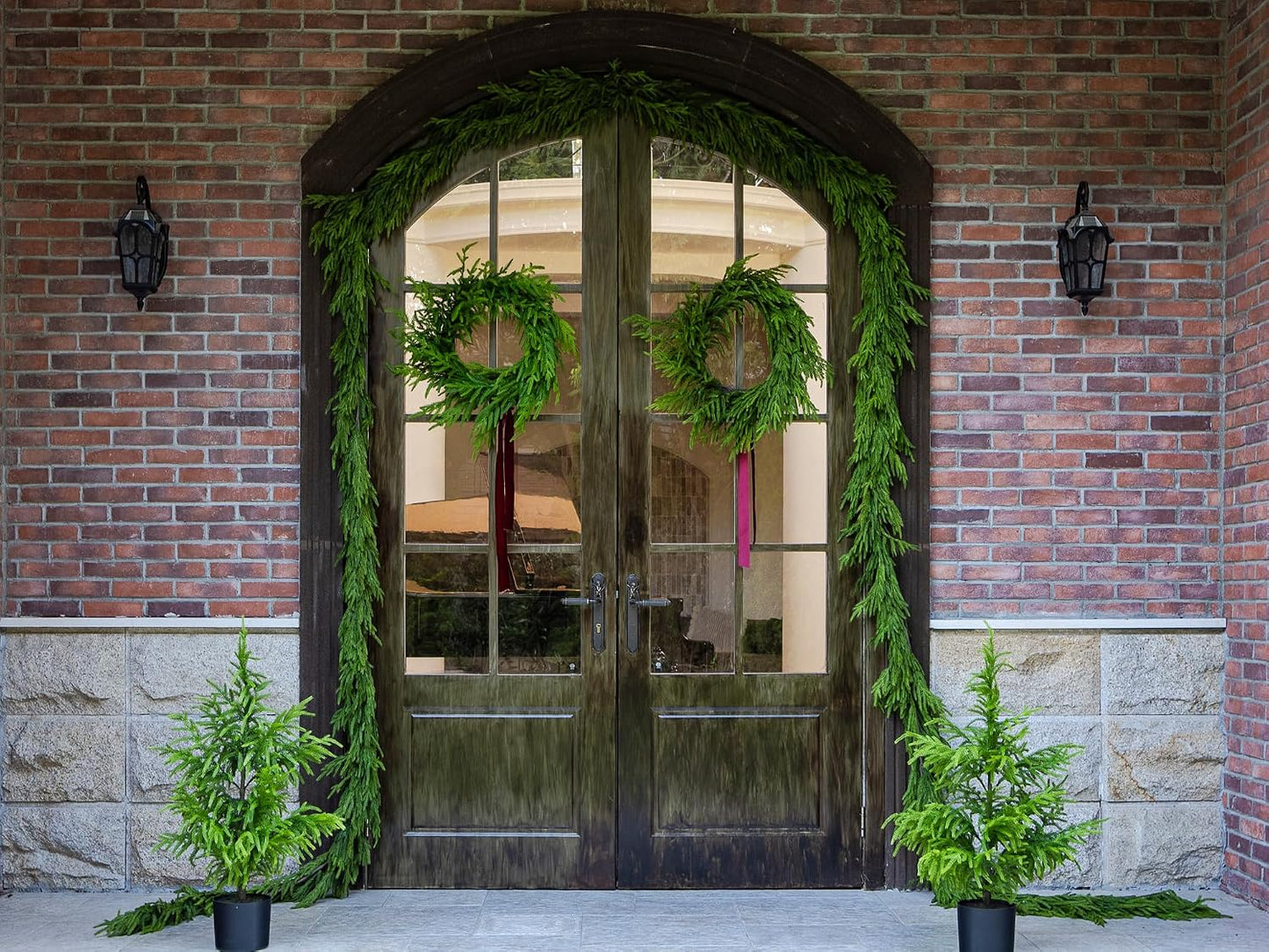 15FT Extra Full Christmas Garland Norfolk Pine Garland Realistic Artificial Christmas Greenery Garland for Mantle