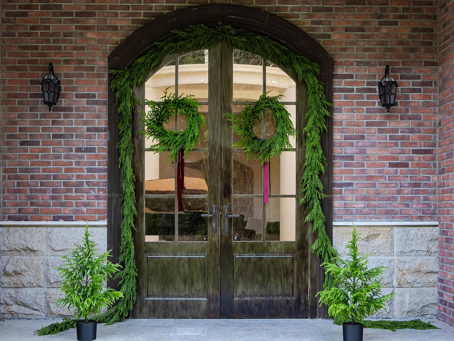 15FT Extra Full Christmas Garland Norfolk Pine Garland Realistic Artificial Christmas Greenery Garland for Mantle
