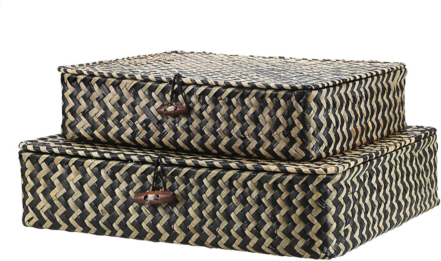 Woven Storage Basket / Small+large / Black