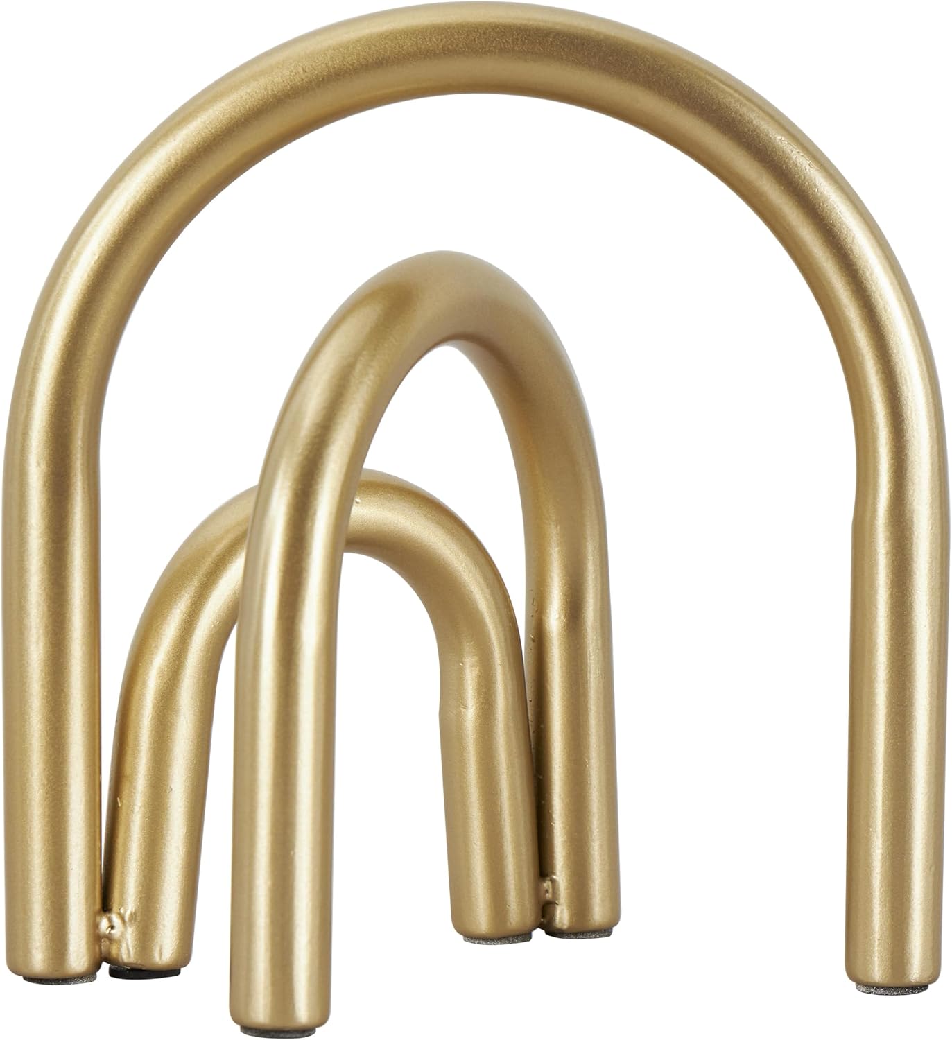Metal Geometric Decorative Sculpture Overlapping Arch Home Decor Statue / Gold / 7 x 4 x 8