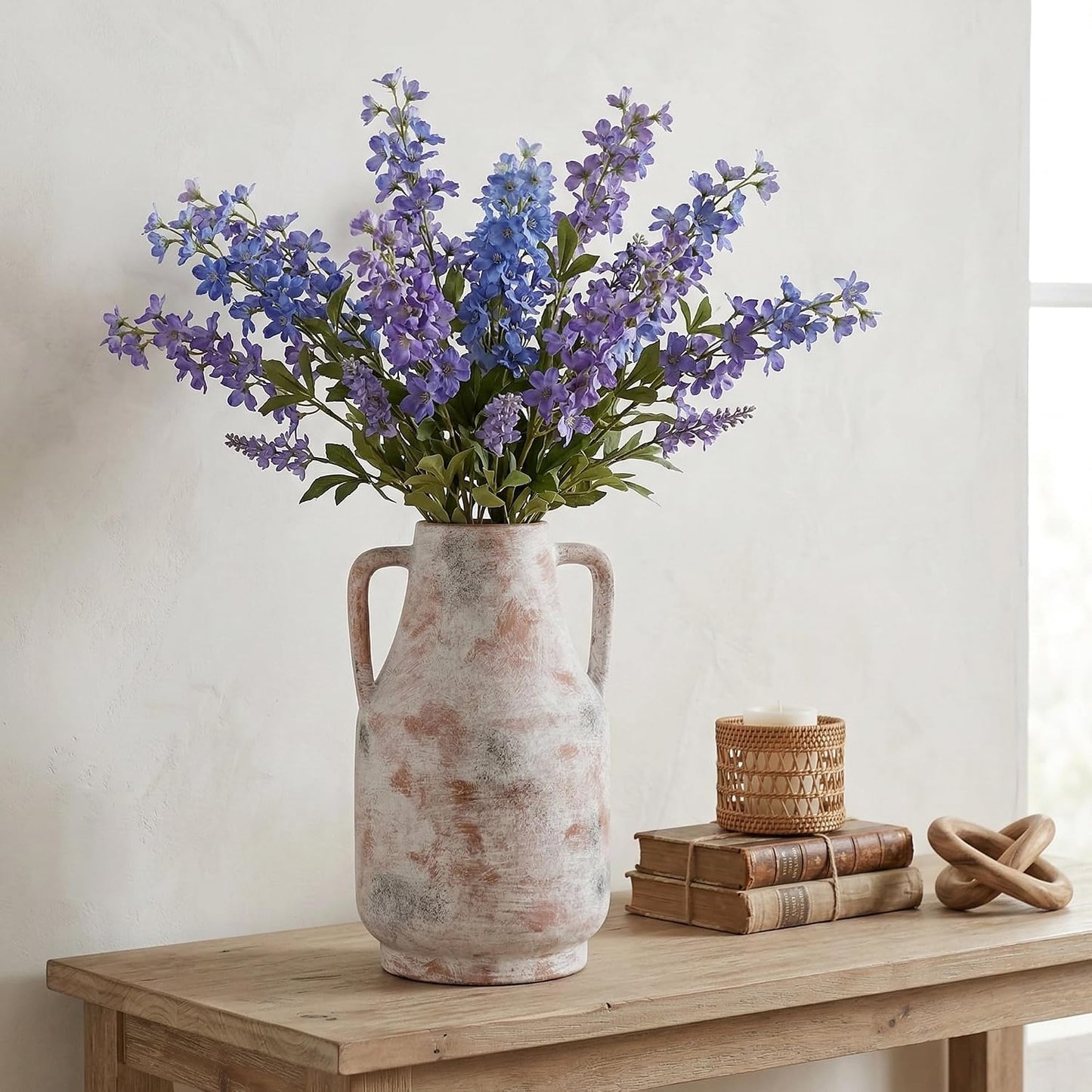 Tall Ceramic Vase / 11inch-terracotta / White / 11 Inch