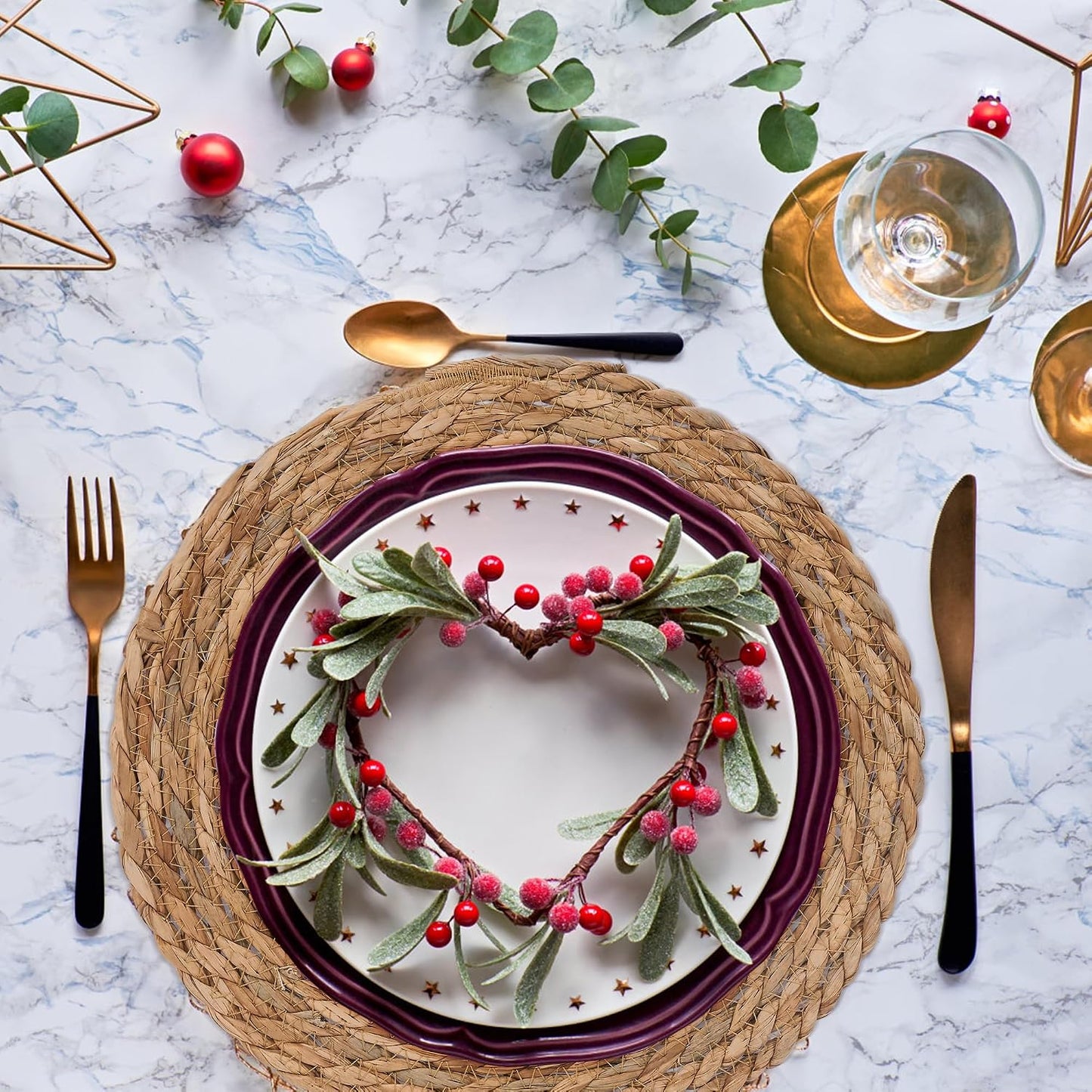 13.5'' Round Woven Placemats Set of 10, Boho Rattan Chargers for Dinner Plates, Round Rattan Placemats,for Dining