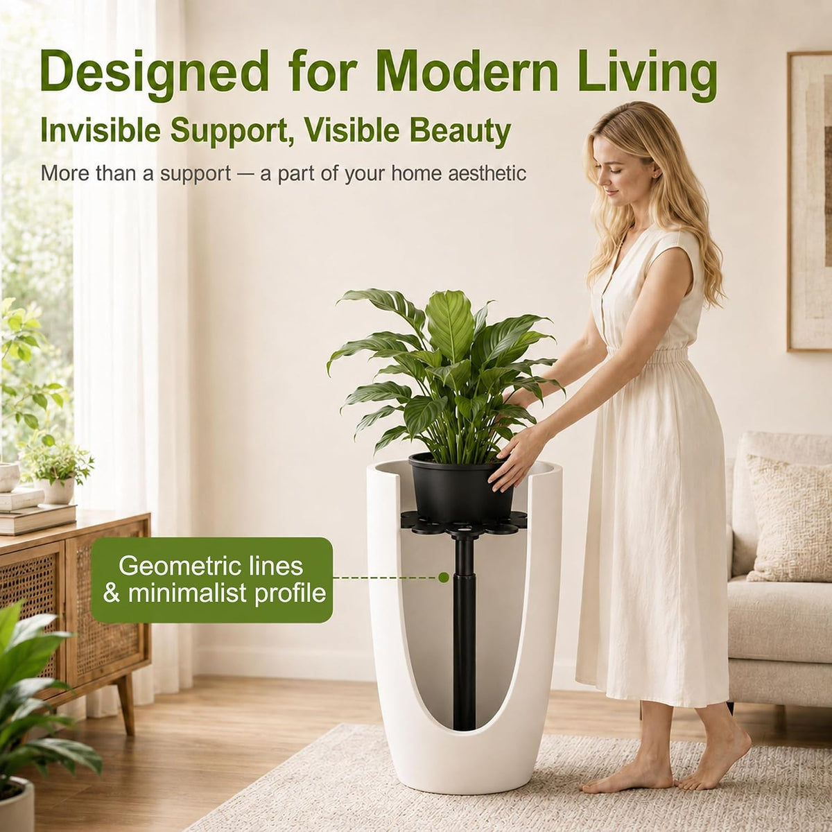 Adjustable Plant Risers for Inside Pots, 10-17 Inch Lift Height | Flower Planter Insert for Tall Pots, 2 Stands, 2 x 8"