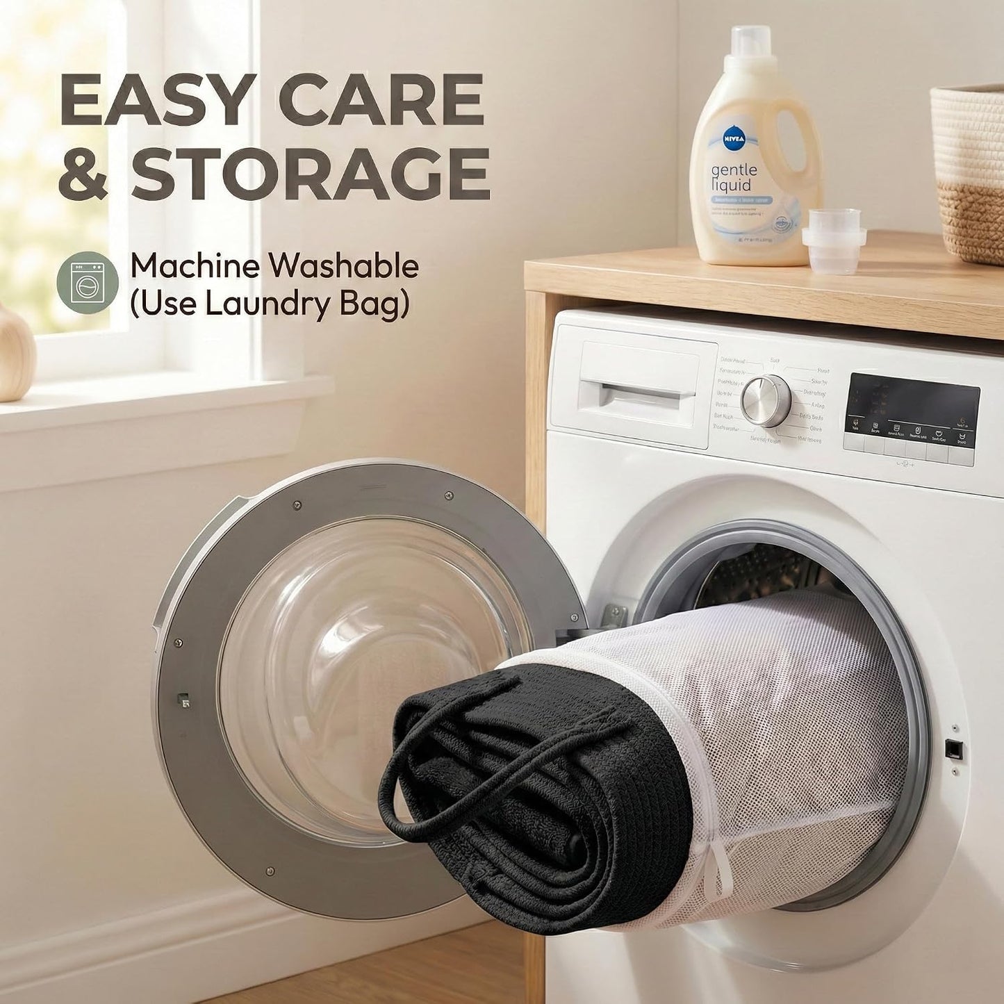 Extra Large Blanket Basket / Black / 65L