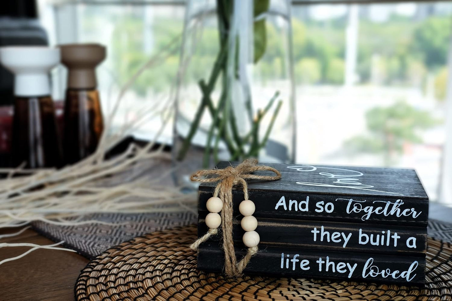 Farmhouse Stacked Books / Love / Black
