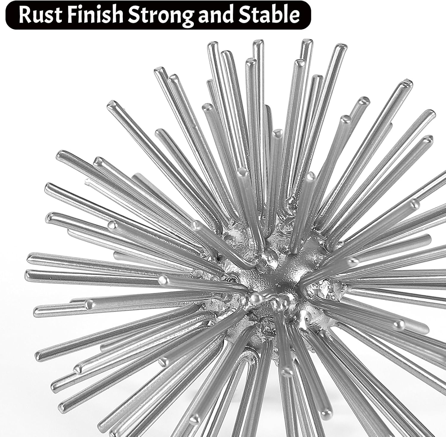 Metal Starburst Tabletop Sculpture Decor / Silver-starburst-4.2