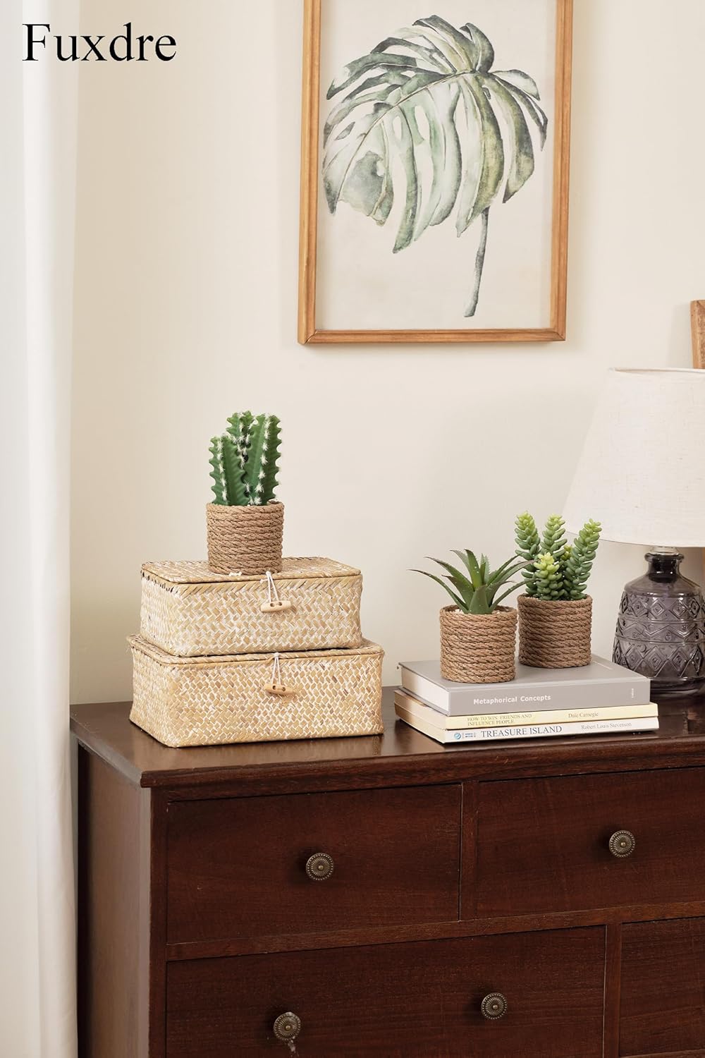 Artificial Succulent Plants in Vintage Plastic Pots / Succulent-d / Set of 3