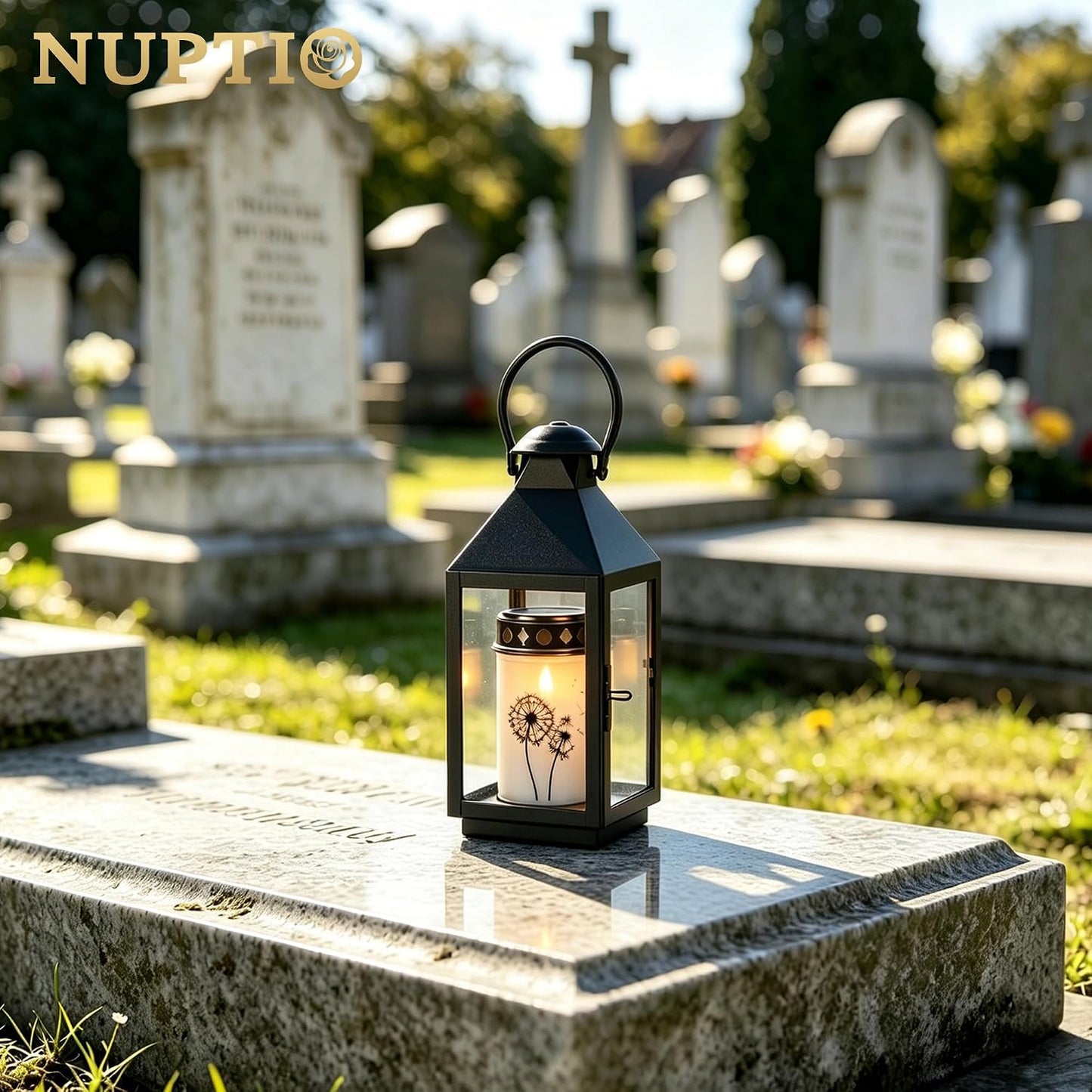 NUPTIO Black Decorative Candle Lantern: Metal Pillar Candle Holders | 10.2" Tall Hanging Lanterns for Table Centerpiece