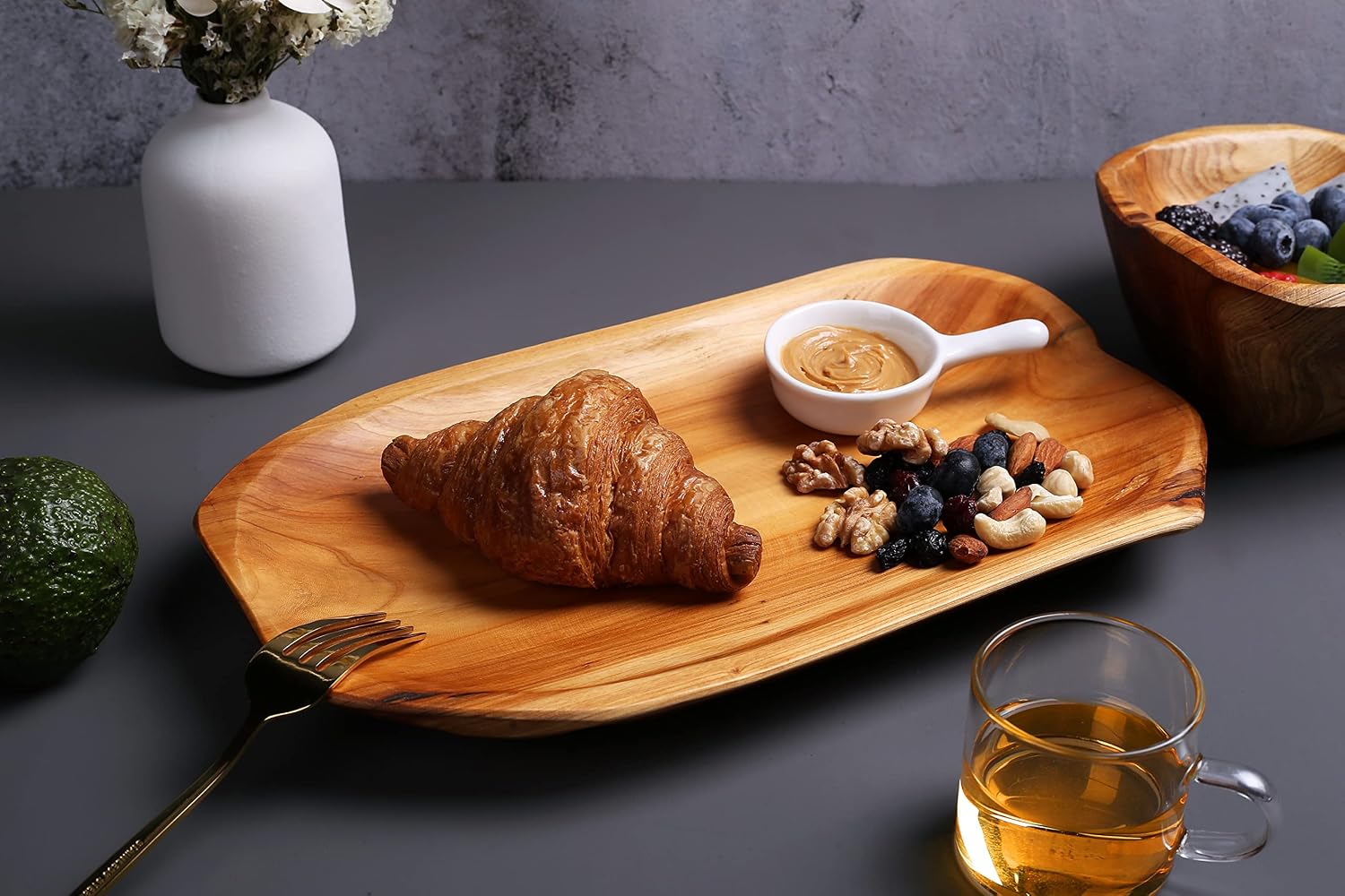 Handmade Wood Serving Platter Tray Plate / Natural