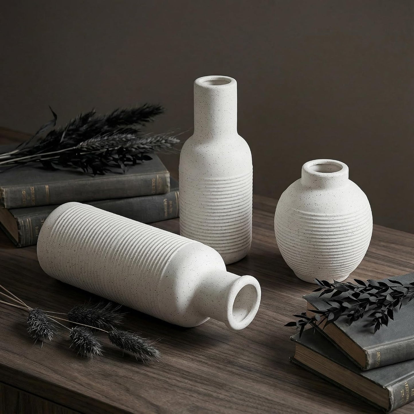 Rustic Farmhouse Vase / White1 / Set of 3