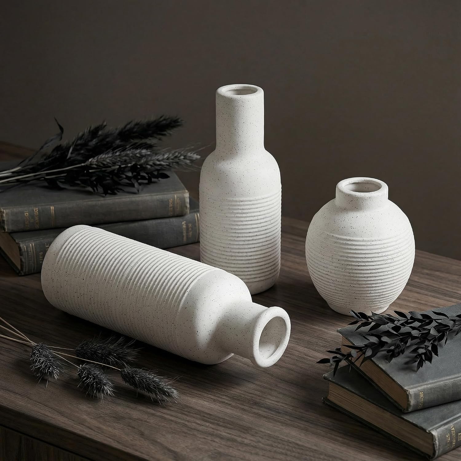 Rustic Farmhouse Vase / White1 / Set of 3