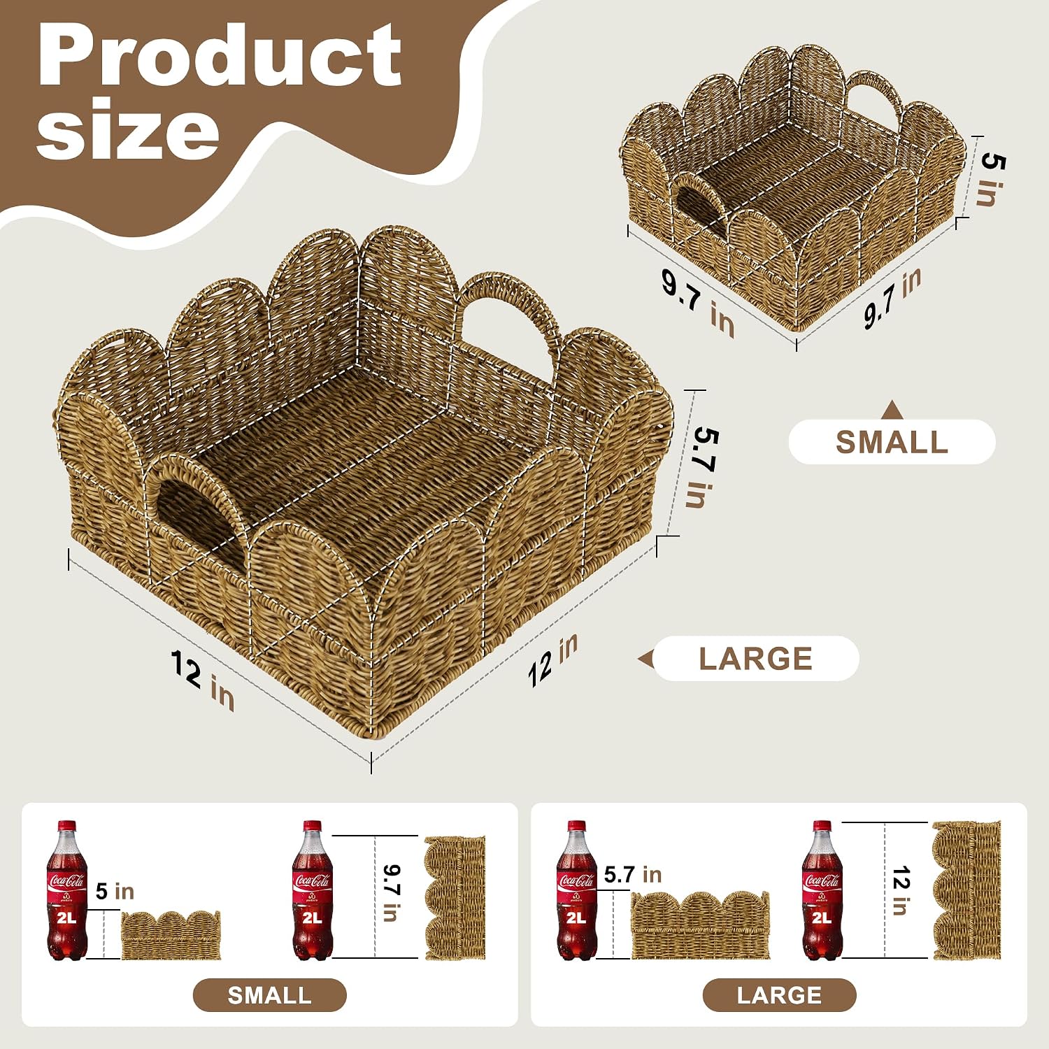 Scalloped Basket / Set of 2
