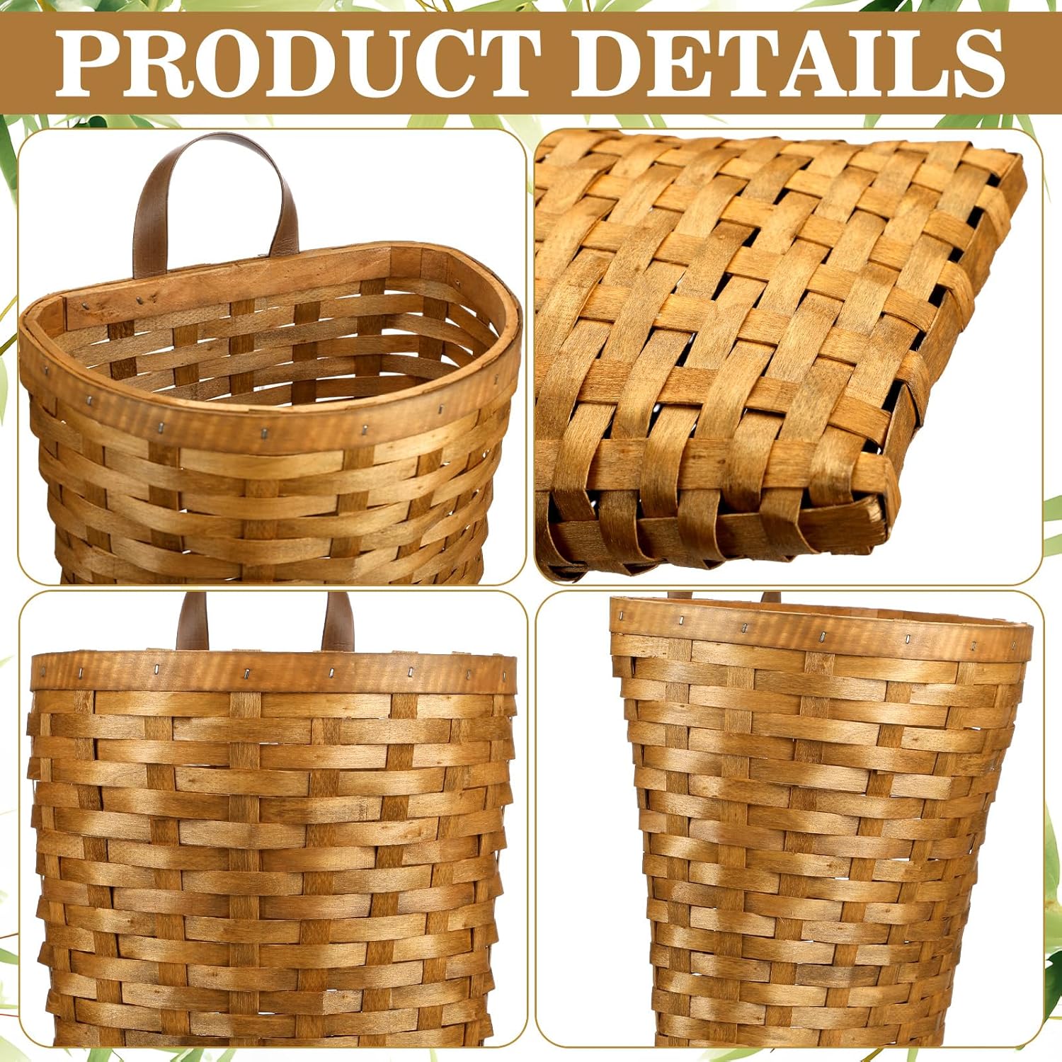 Front Door Basket Woven Wall Hanging Basket Hanging Storage Decor Farmhouse Decor / 15.5 x 10 x 7.5