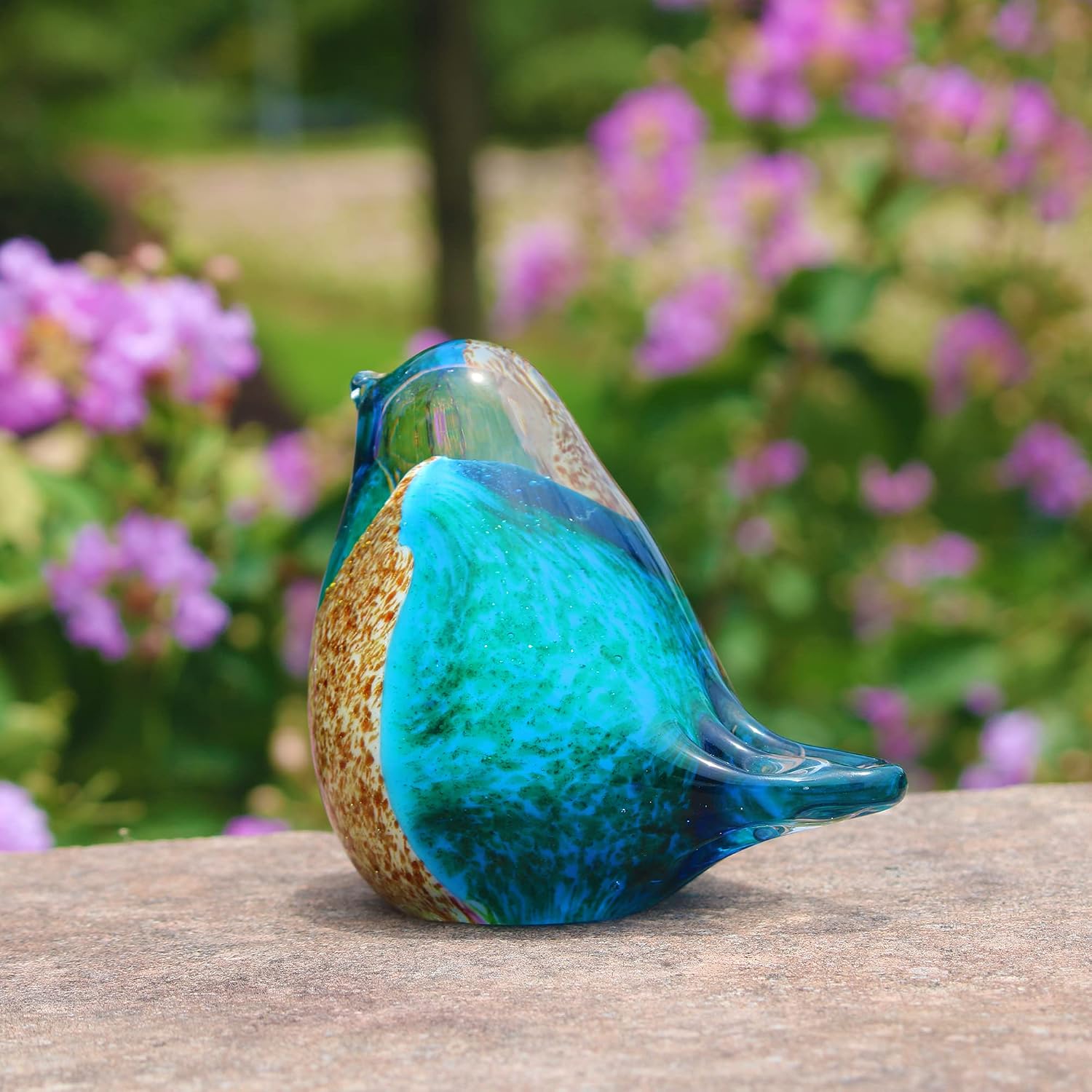 Art Glass Crystal Bird Figurine Handmade Blown Glass Paper Wight Mother`s Day Gift / / 4 Inch