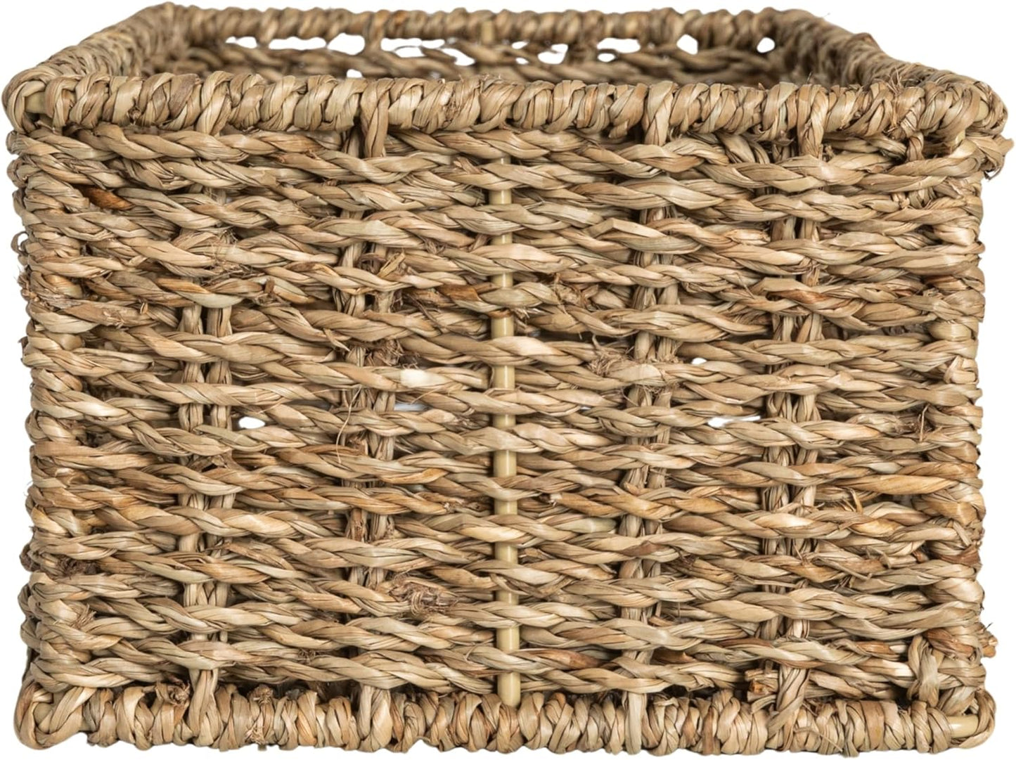 Handwoven Seagrass Rectangular Storage Basket / Natural Seagrass