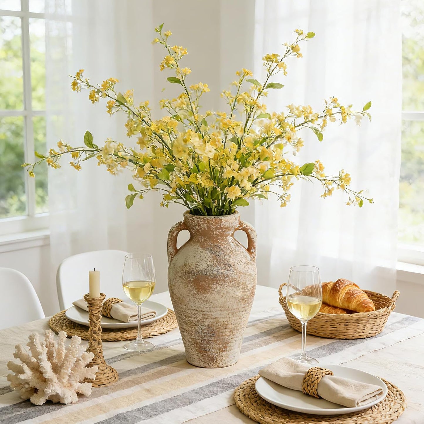 Ceramic Flower Vase / 11"h-terracotta / 11 Inch