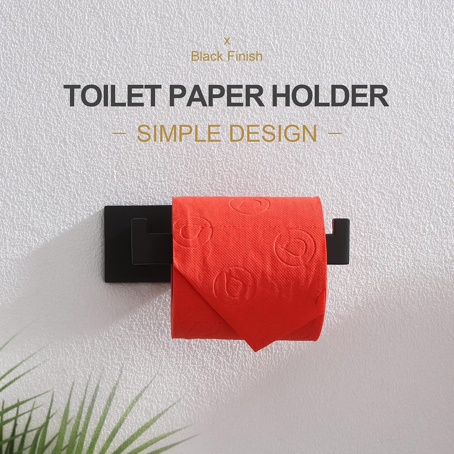 KOKOSIRI Black Toilet Paper Holders Bathroom Toilet Paper Roll Holder SUS304 Stainless Steel Contemporary Wall Mounted