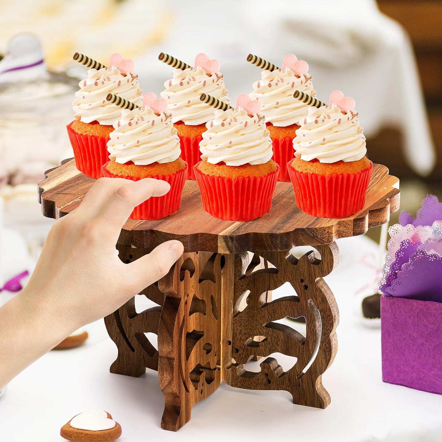 12" Wood Cake Stand