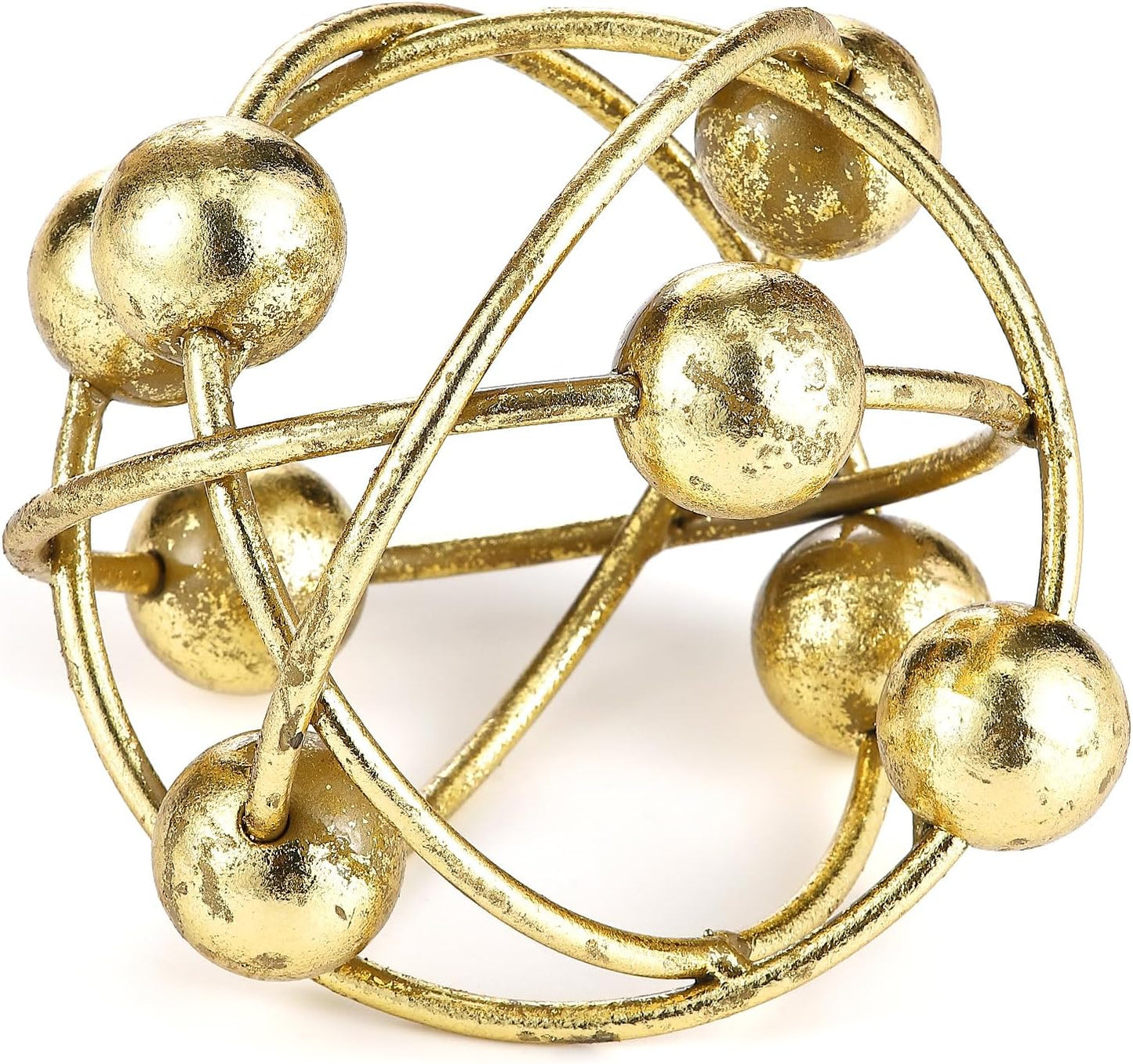 6- Metal Round Orbital Sphere / Modern Orbital Sphere / Gold