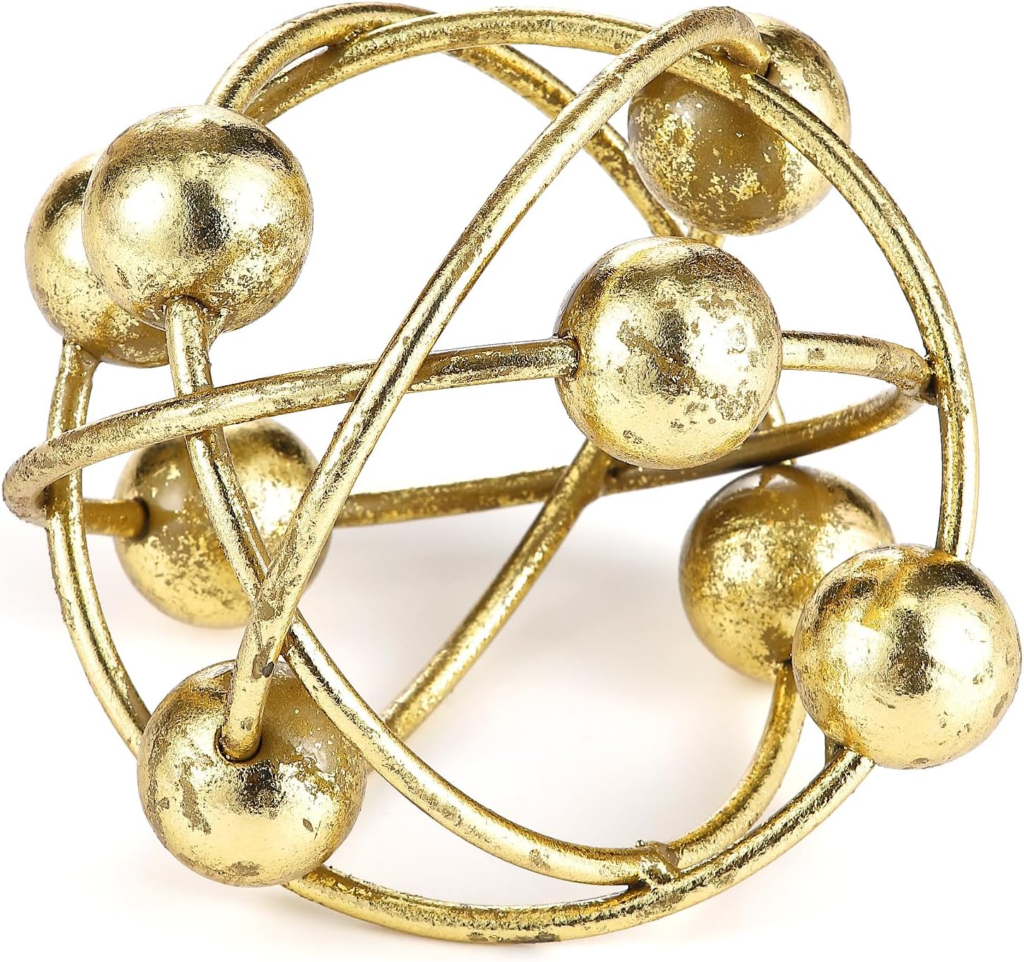 6- Metal Round Orbital Sphere / Modern Orbital Sphere / Gold