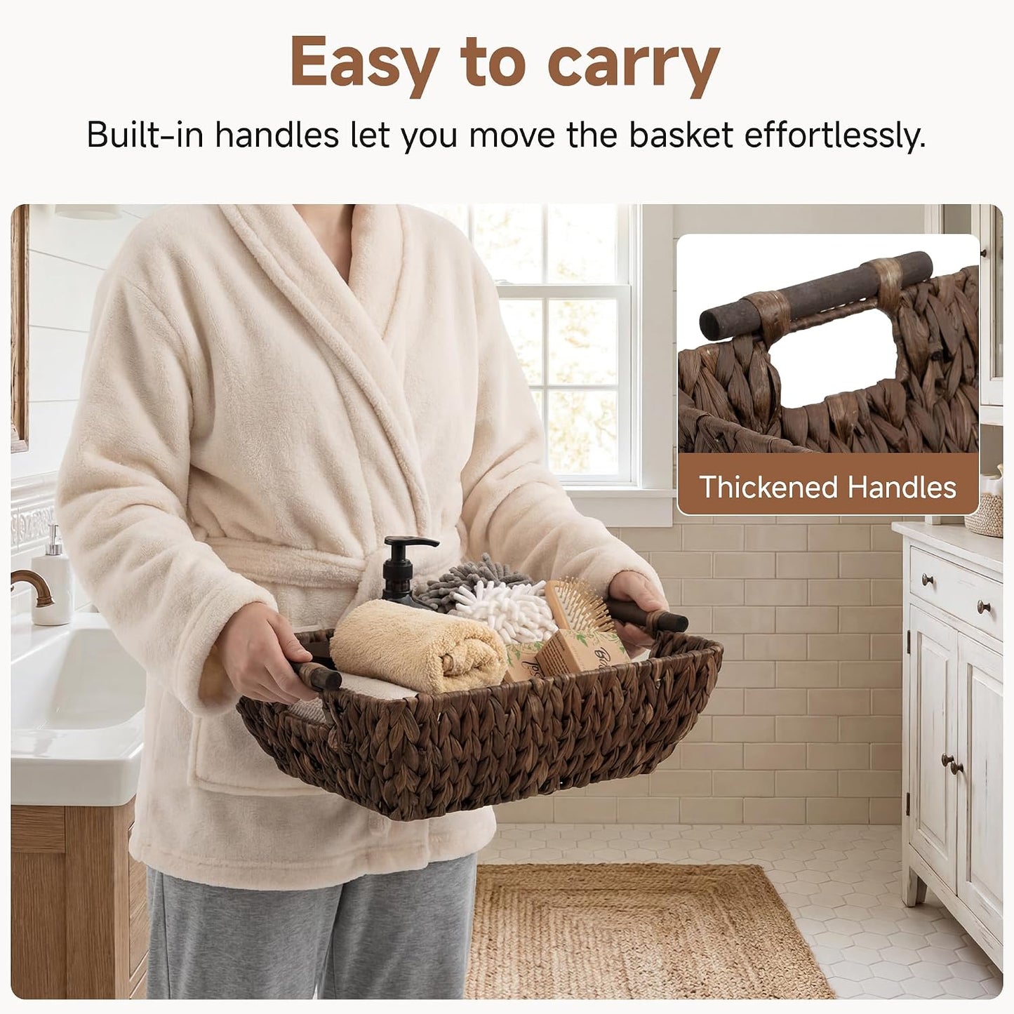 Wicker Baskets / Wicker Baskets for Storage / Dark Brown / Large