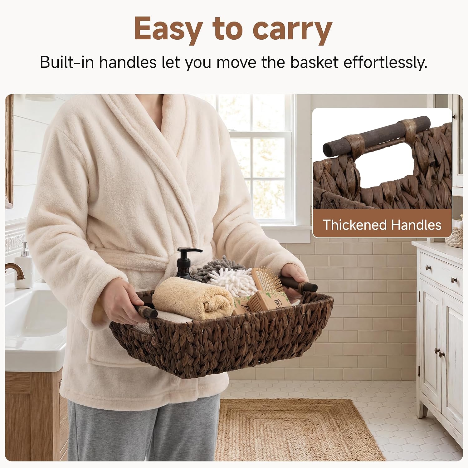 Wicker Baskets / Wicker Baskets for Storage / Dark Brown / Large