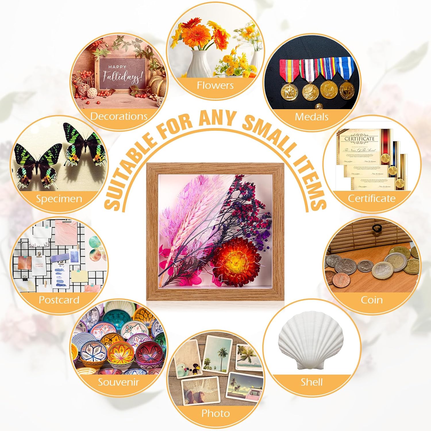 Ripeng 16 Pack 10x10 Inch Shadow Box Frame Display Cases, Deep Picture Frames for Wedding Bouquet Preservation